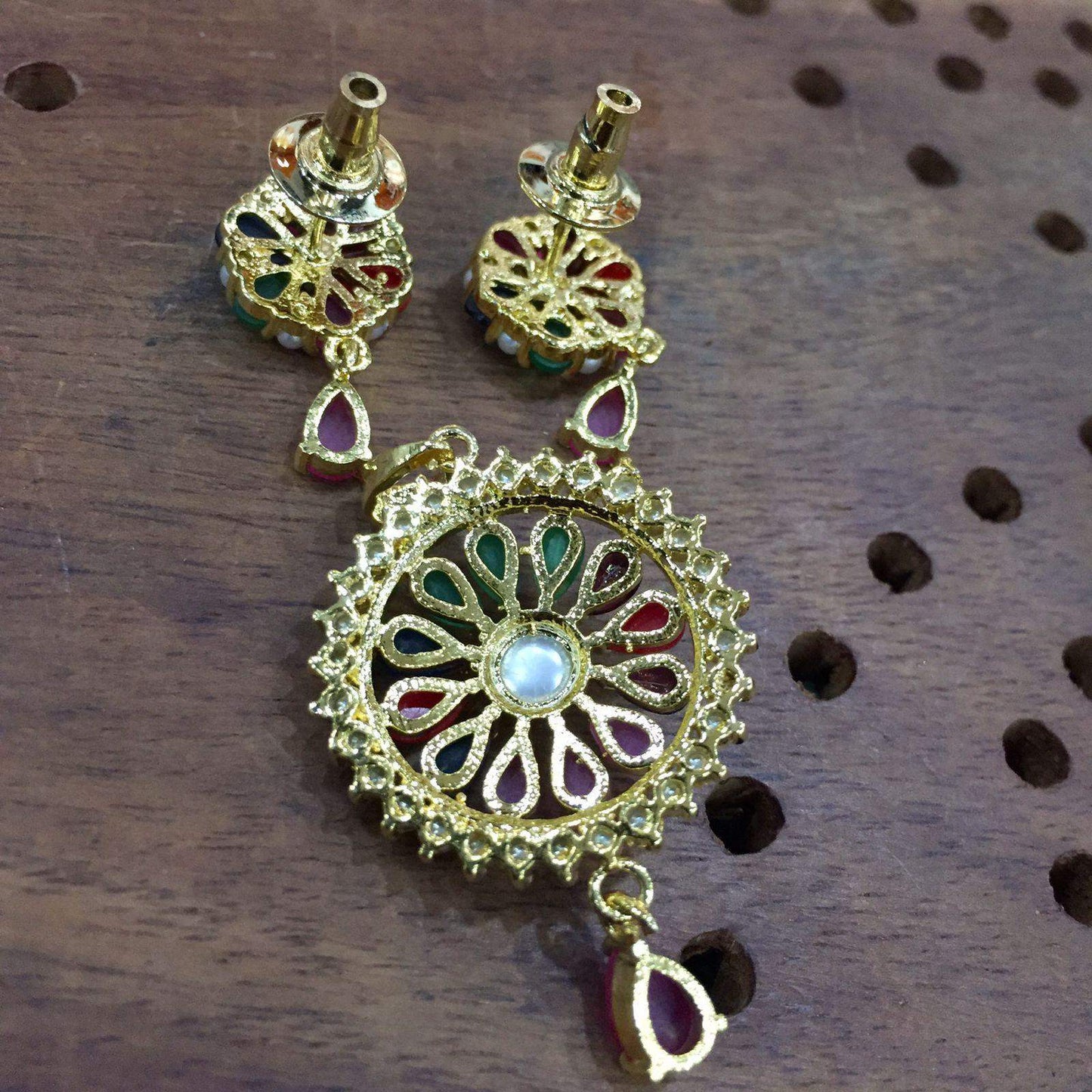 Jadau Pendant set 488491 - Vijay & Sons