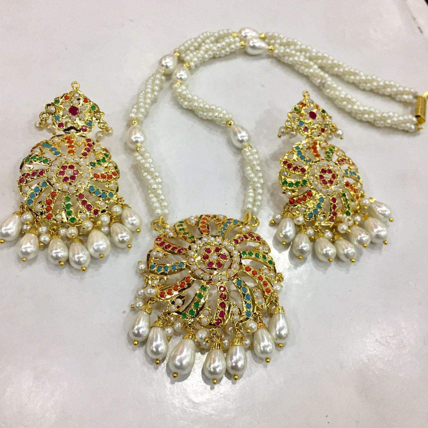 Jadau pendant set 856932 - Vijay & Sons