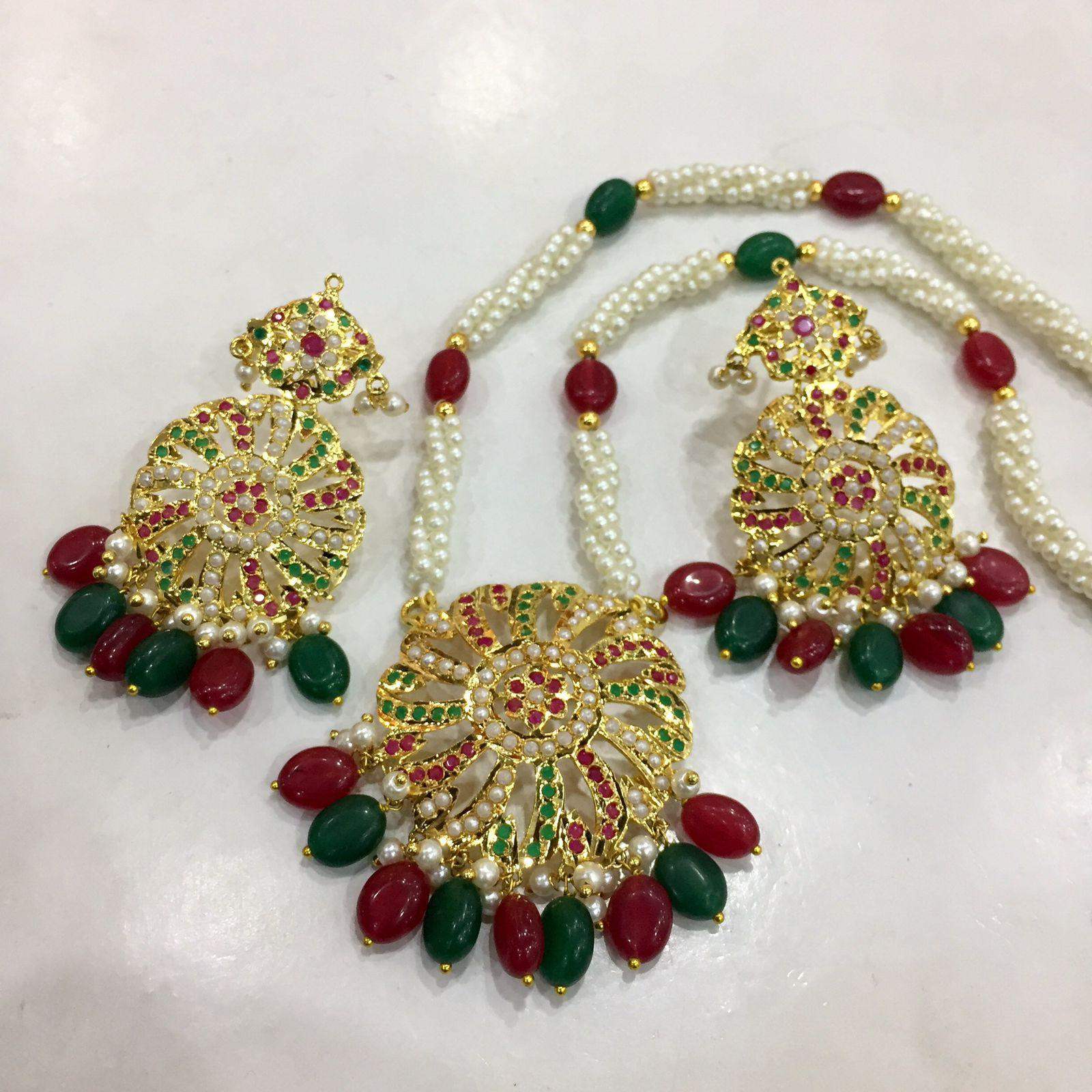 Jadau pendant set 856932 - Vijay & Sons