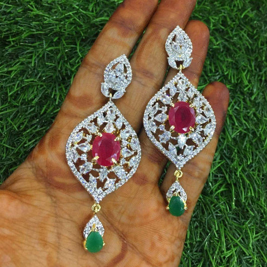 American Diamond Earrings 35655 - Vijay & Sons