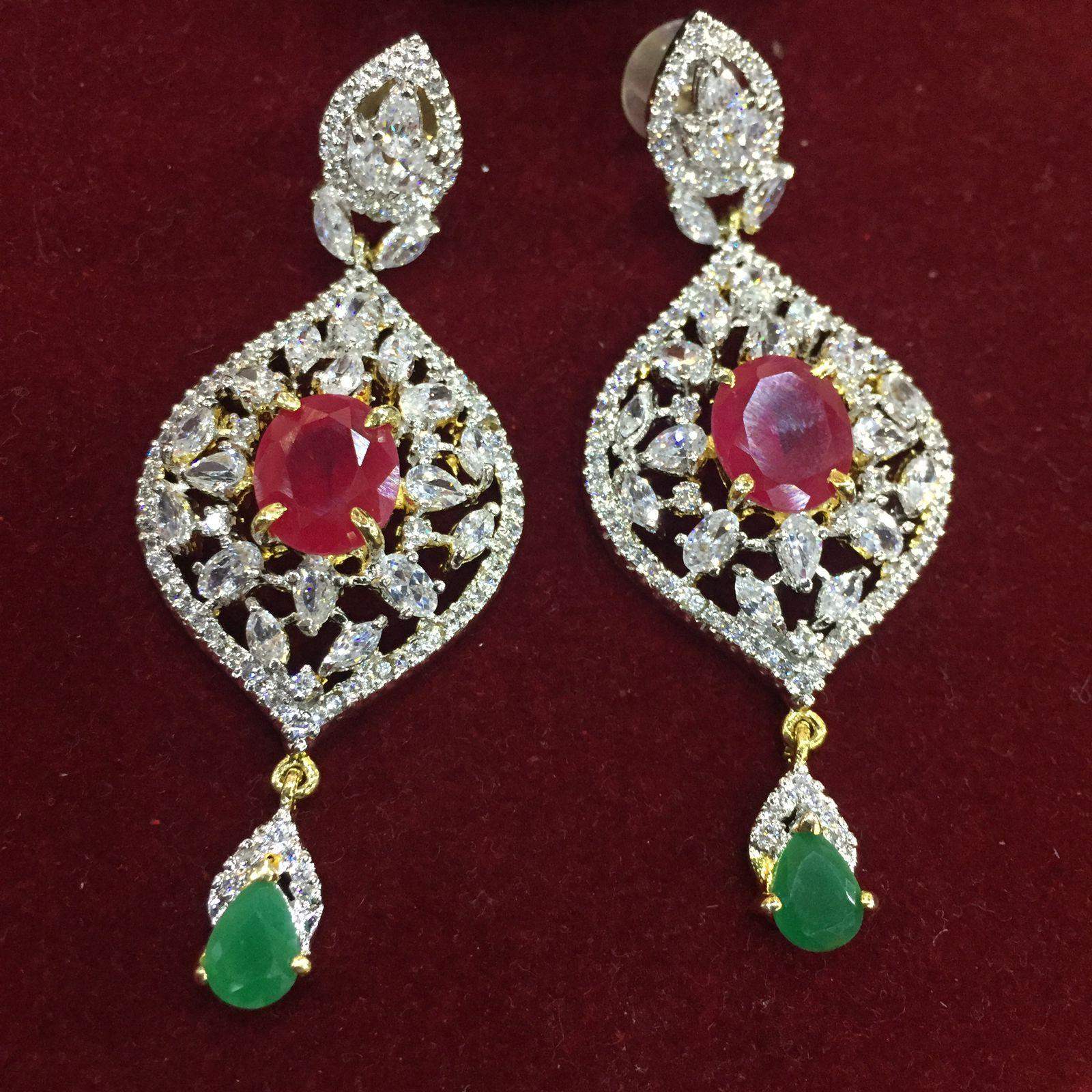 American Diamond Earrings 35655 - Vijay & Sons