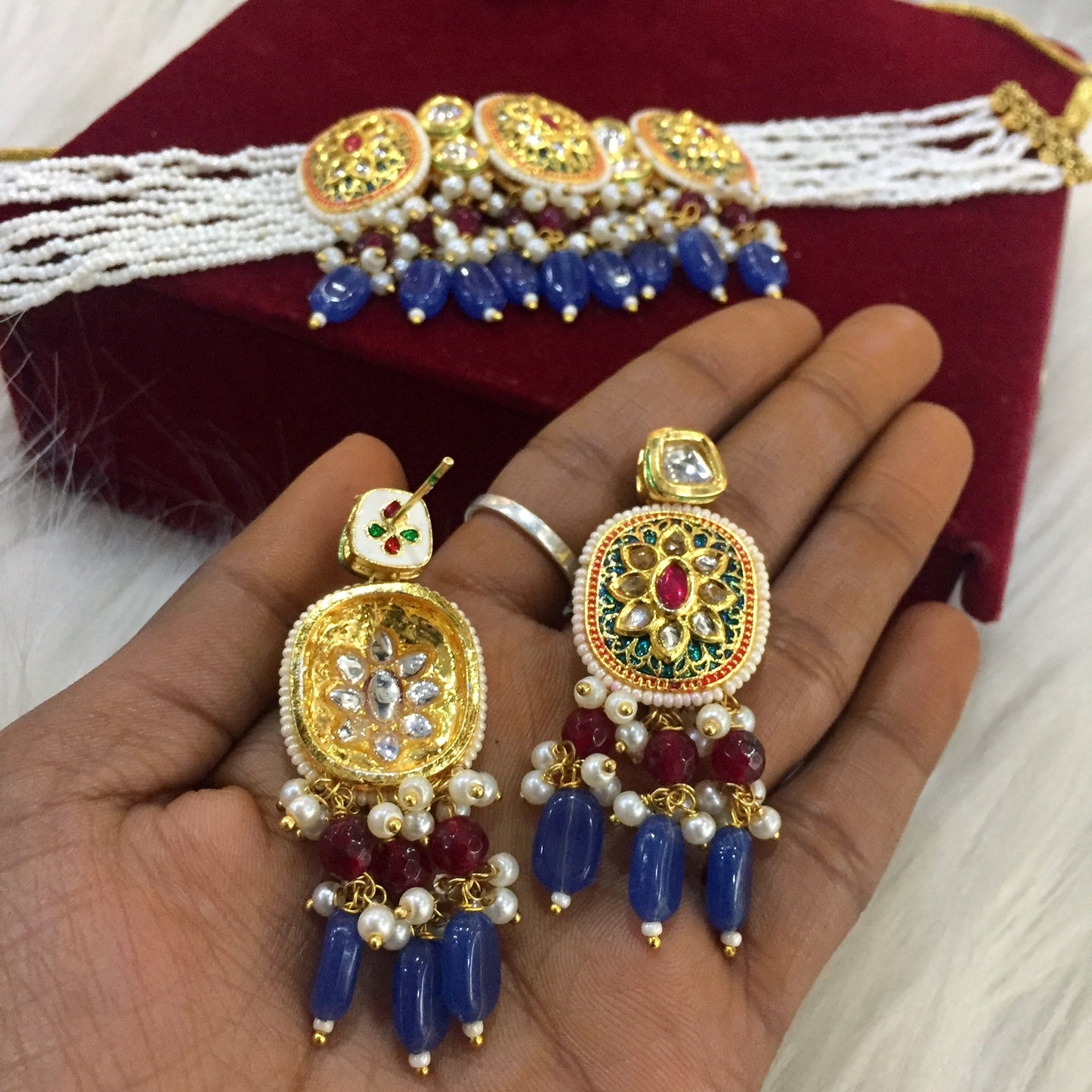 Kundan Necklace Set 56790