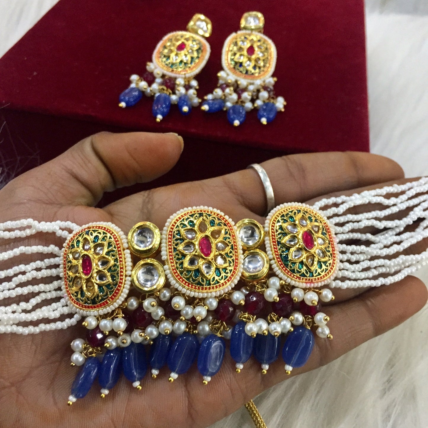 Kundan Necklace Set 56790