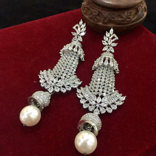 American diamond earrings 246447 - Vijay & Sons