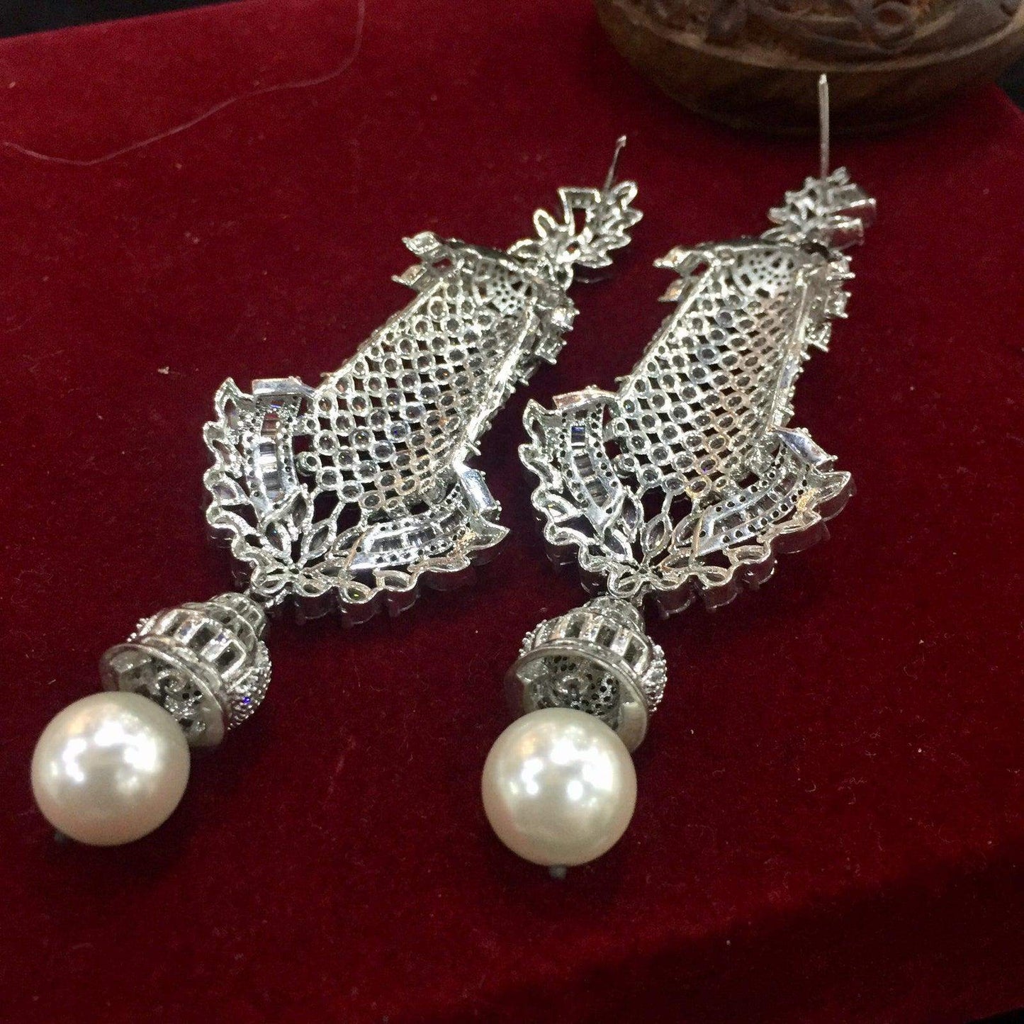 American diamond earrings 246447 - Vijay & Sons