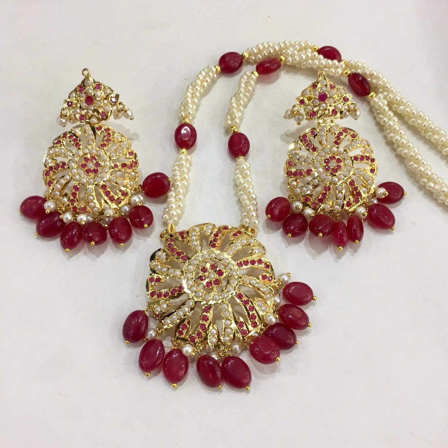 Jadau pendant set 856932 - Vijay & Sons