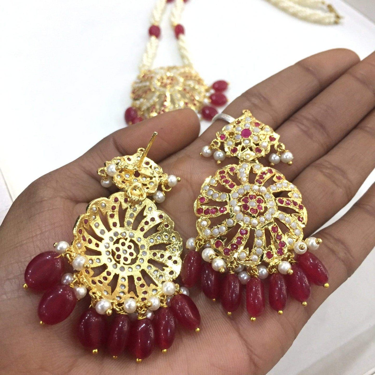 Jadau pendant set 856932 - Vijay & Sons