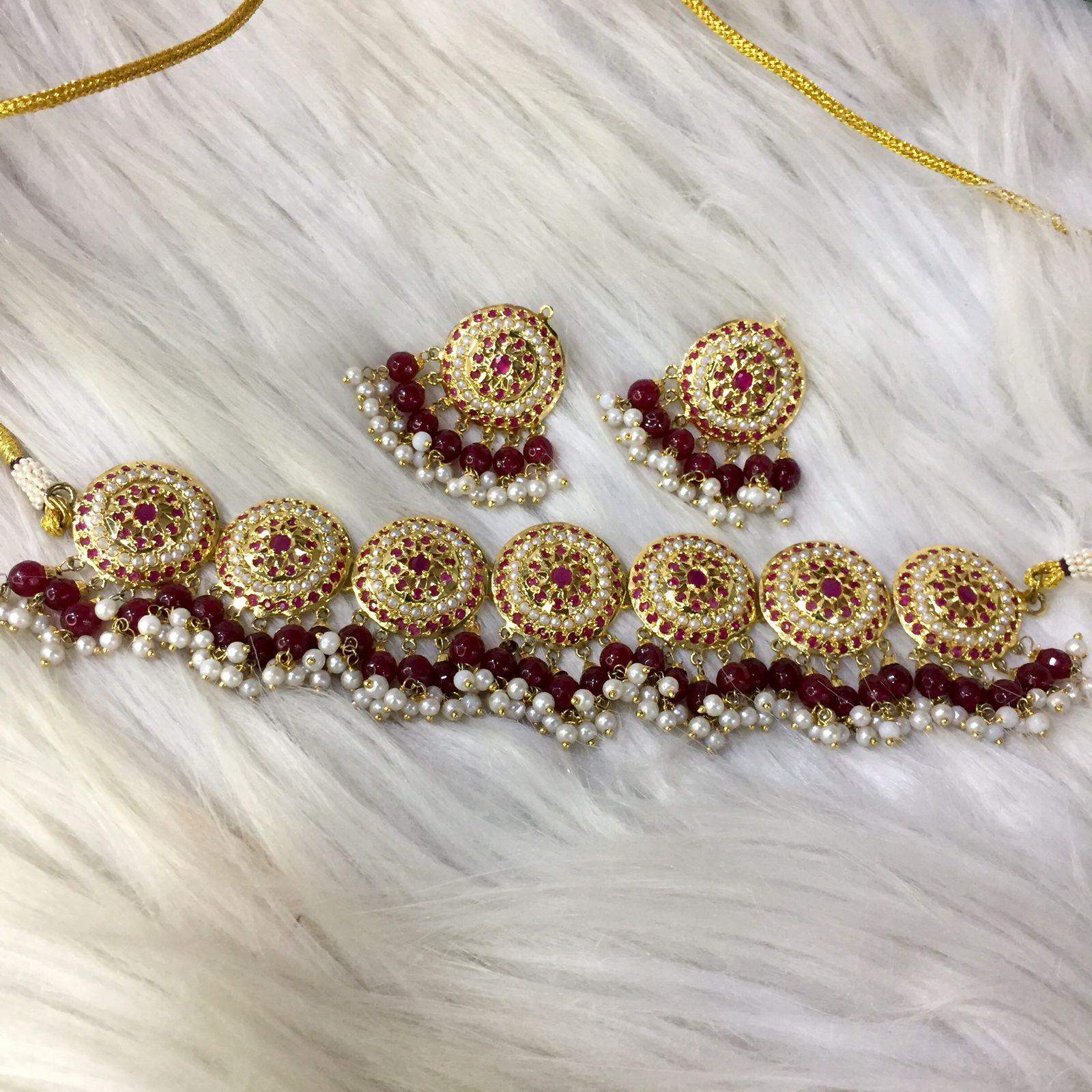 Jadau Necklace Set 586982 - Vijay & Sons
