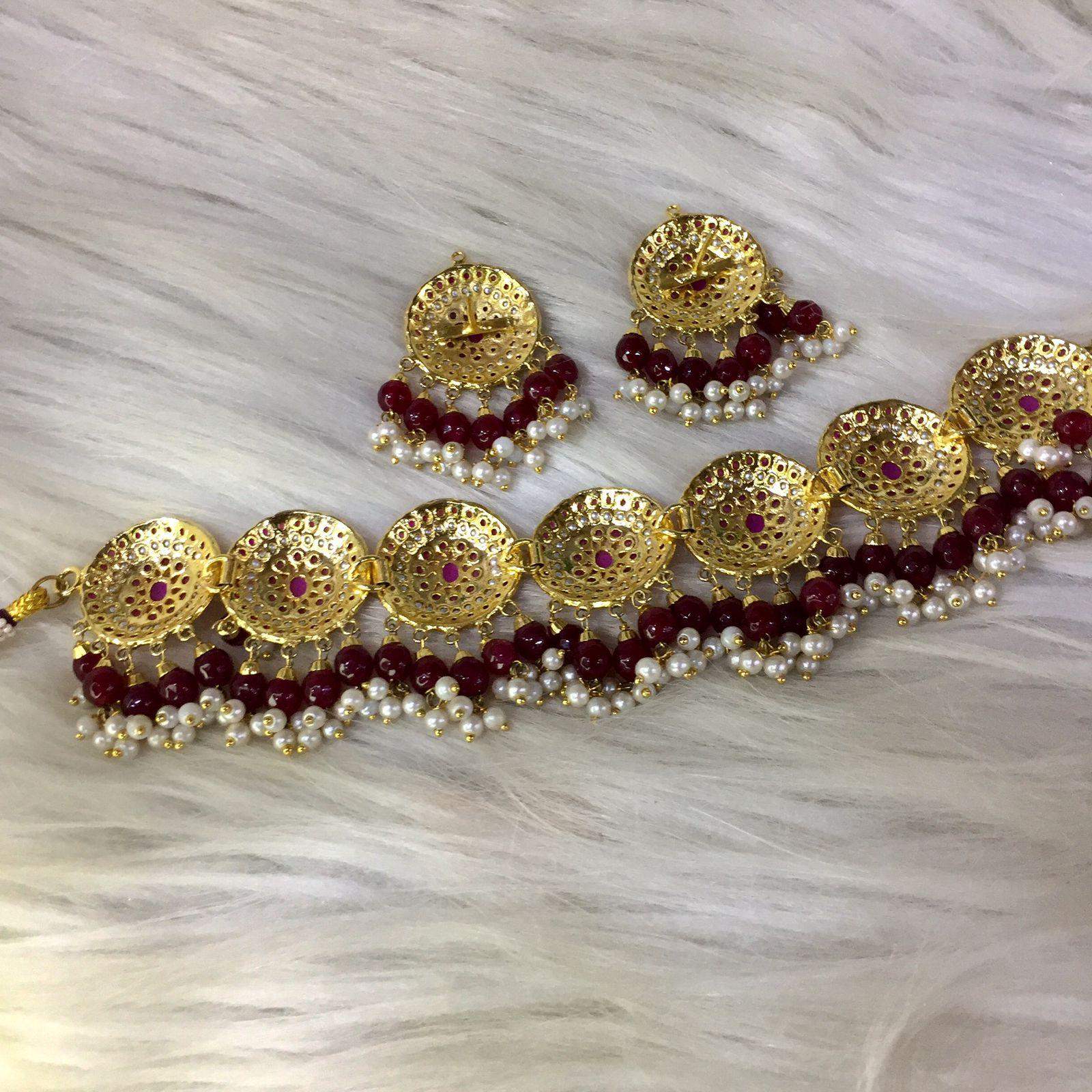 Jadau Necklace Set 586982 - Vijay & Sons