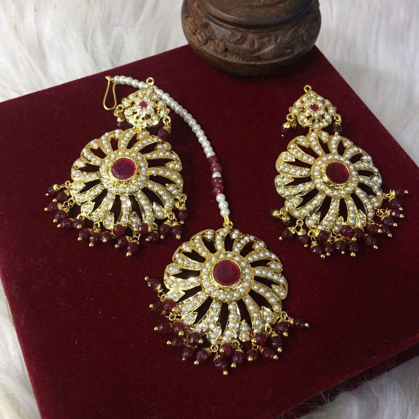 Jadau Tikka Earrings 458782 - Vijay & Sons