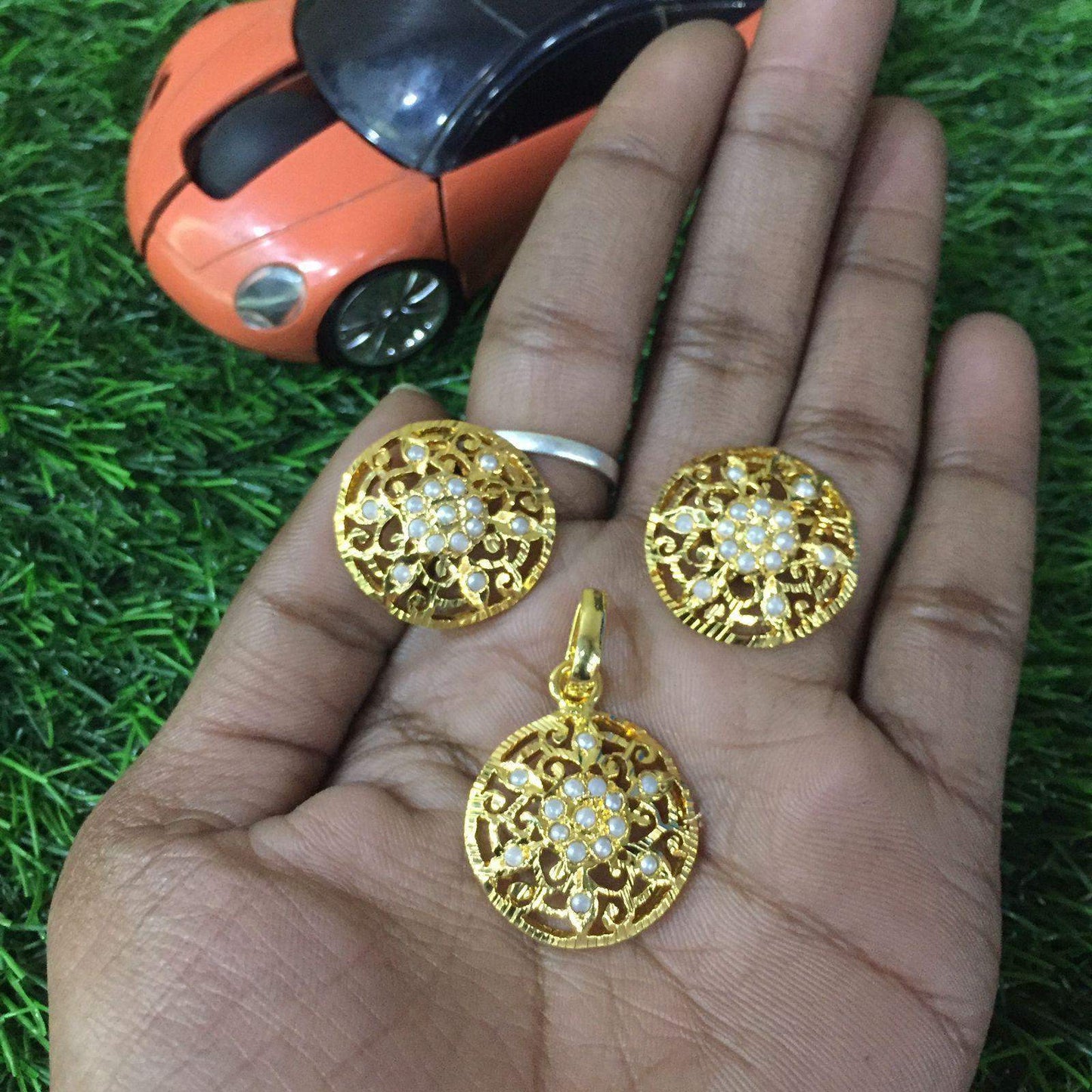 Jadau Pendant Set 563655 - Vijay & Sons