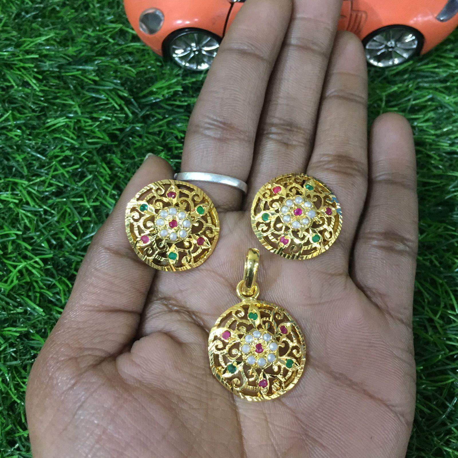 Jadau Pendant Set 563655 - Vijay & Sons