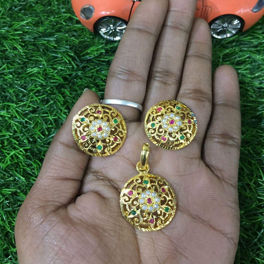 Jadau Pendant Set 563655 - Vijay & Sons