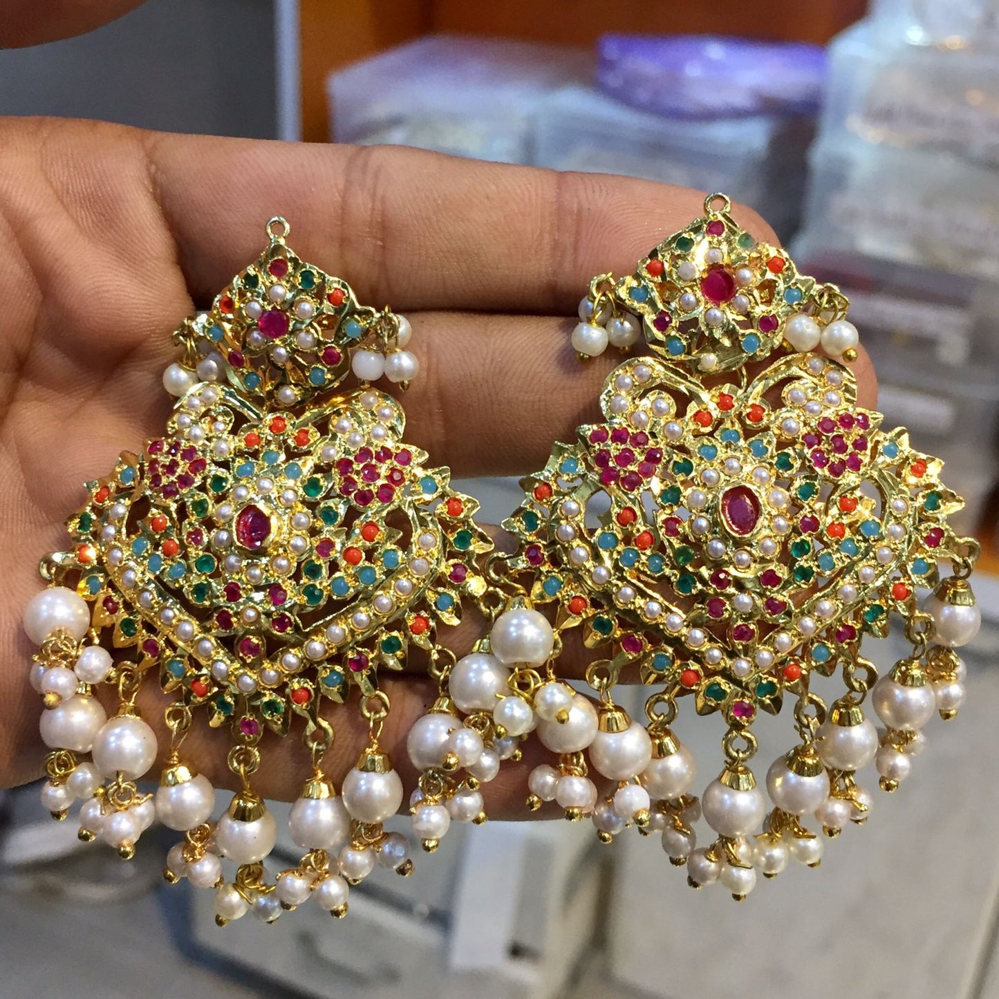 Jadau Long Earrings 24544