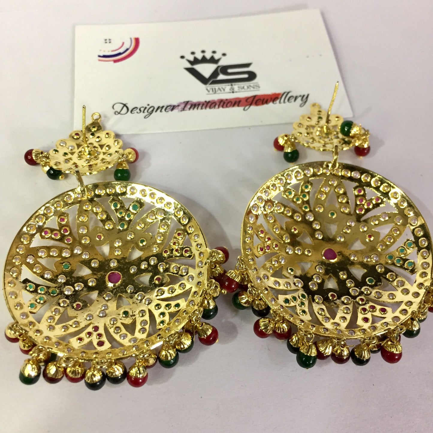 Ruby green jadau earings 758758