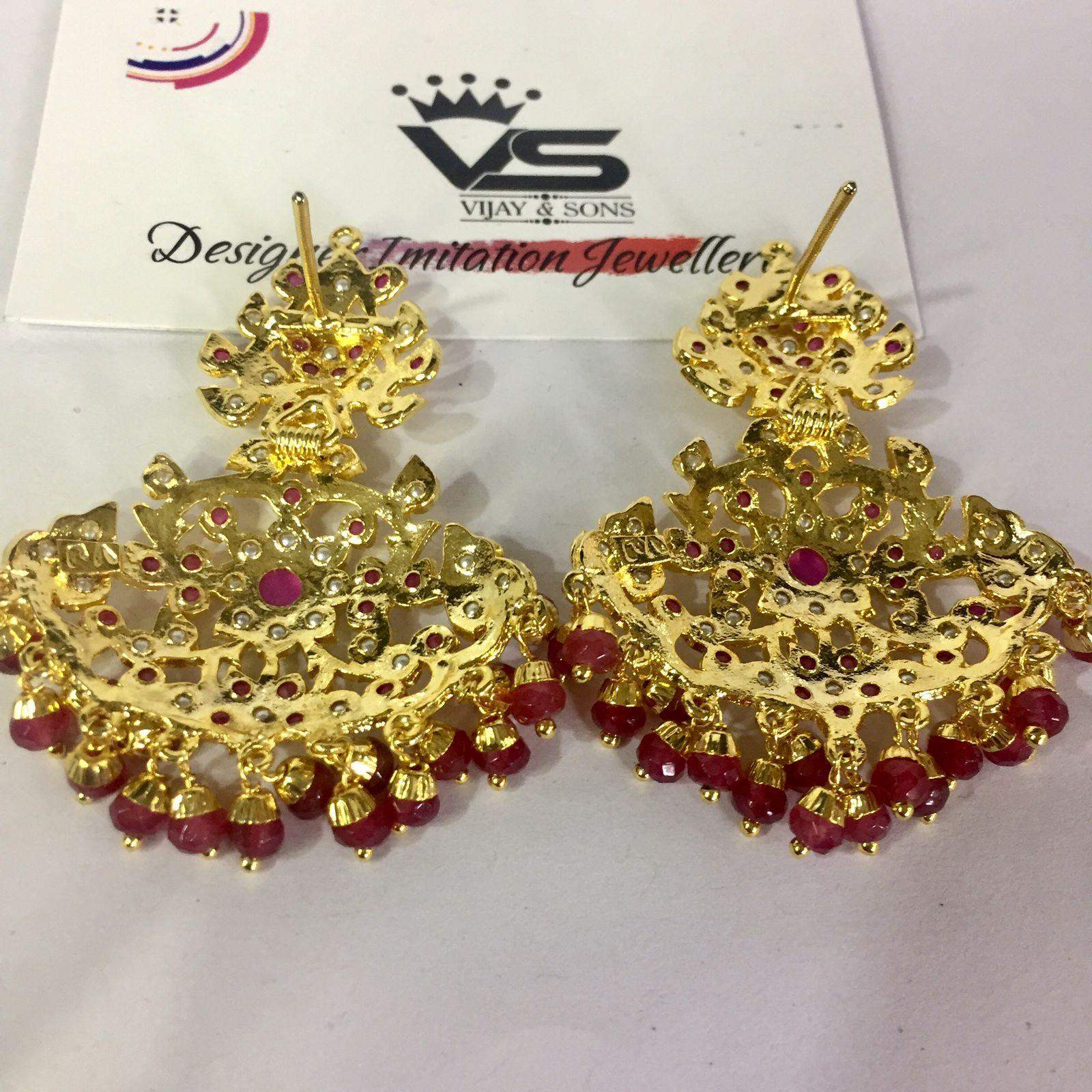 Jadau earrings 887766 - Vijay & Sons