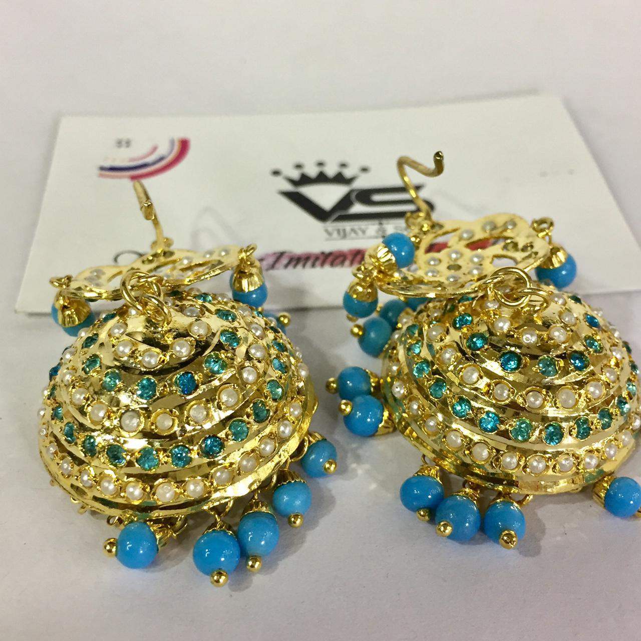 Jadau Earrings 55385 - Vijay & Sons