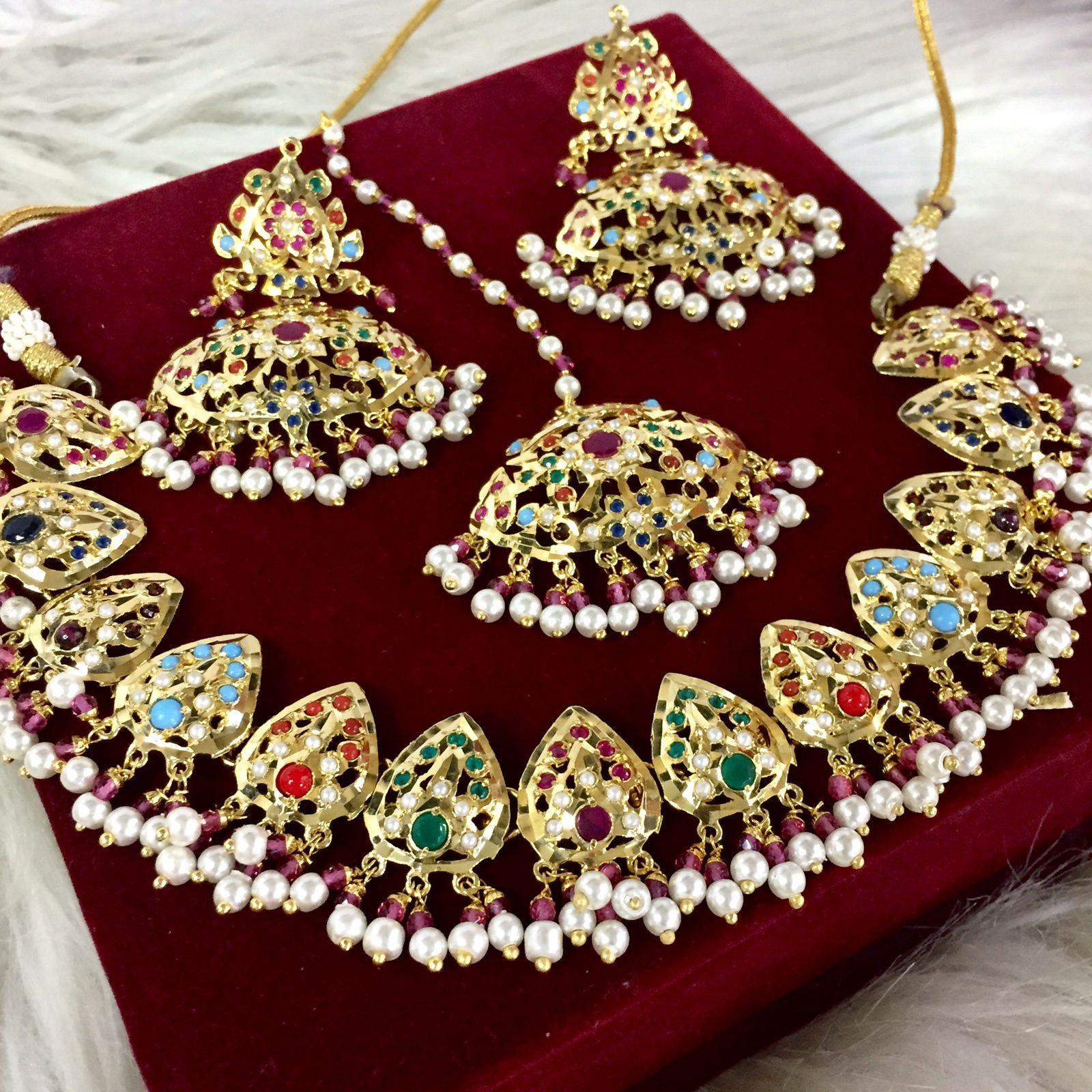 Jadau Necklace Set 471538 - Vijay & Sons