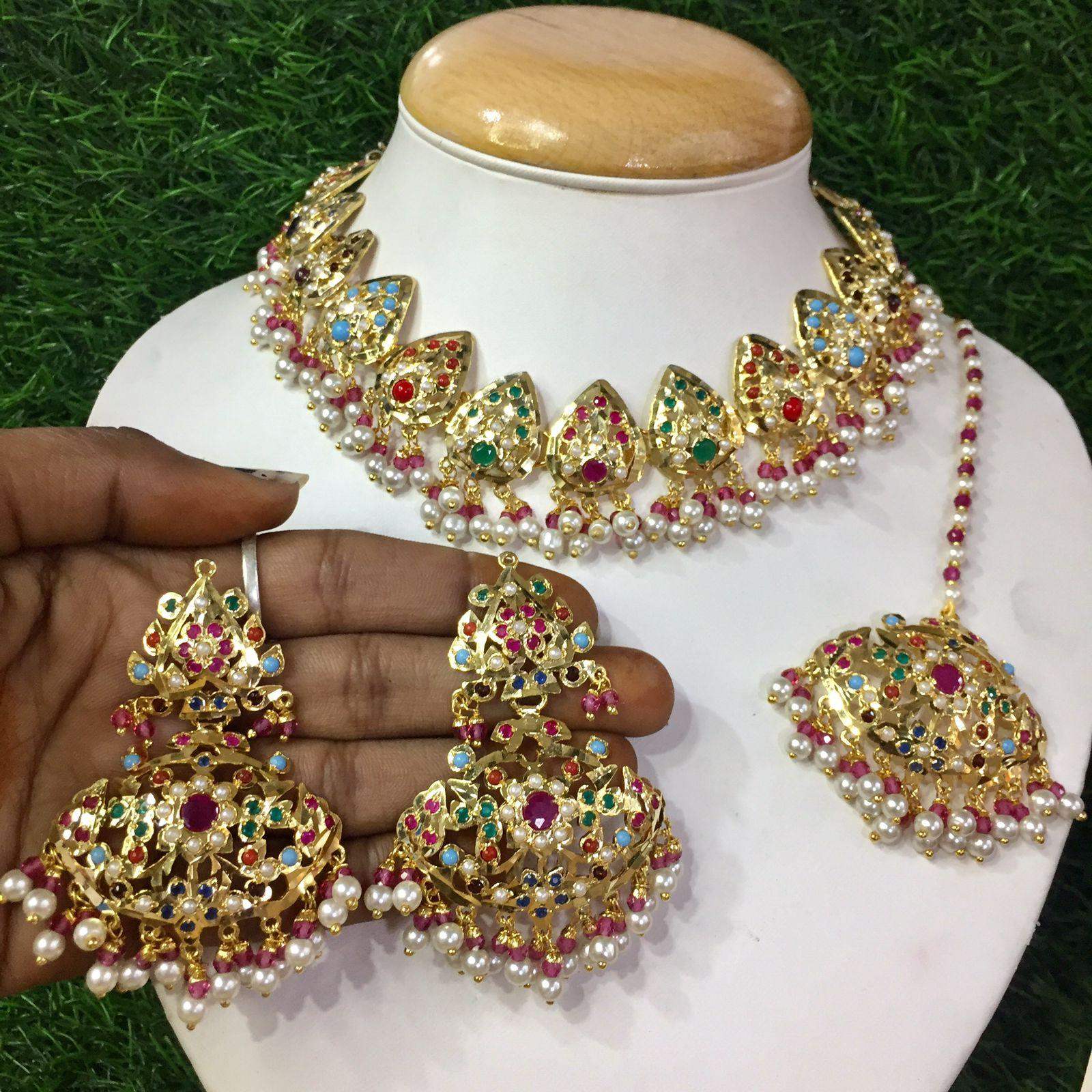 Jadau Necklace Set 471538 - Vijay & Sons