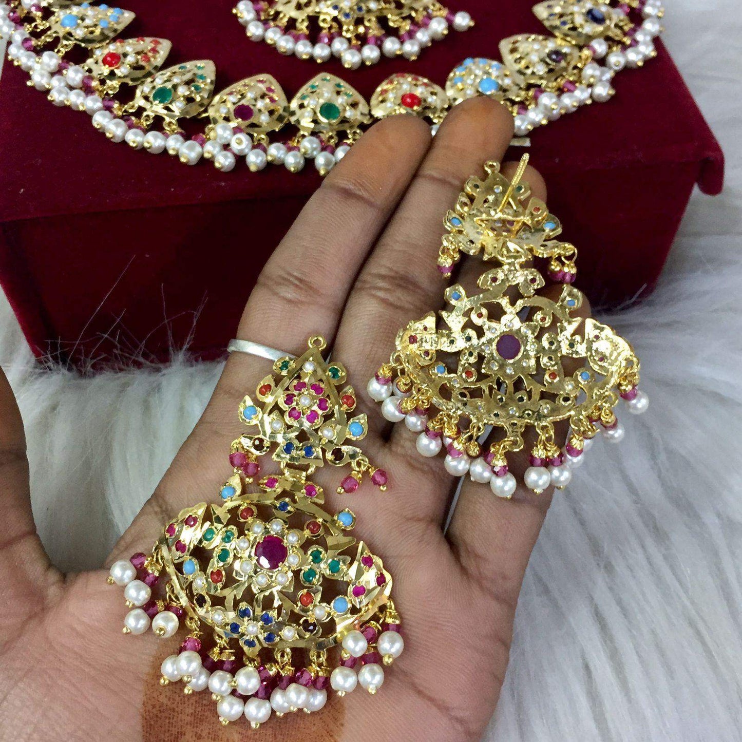 Jadau Necklace Set 471538 - Vijay & Sons