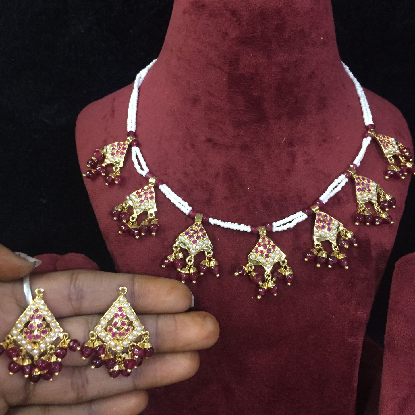 Jadau Necklace Set 957295