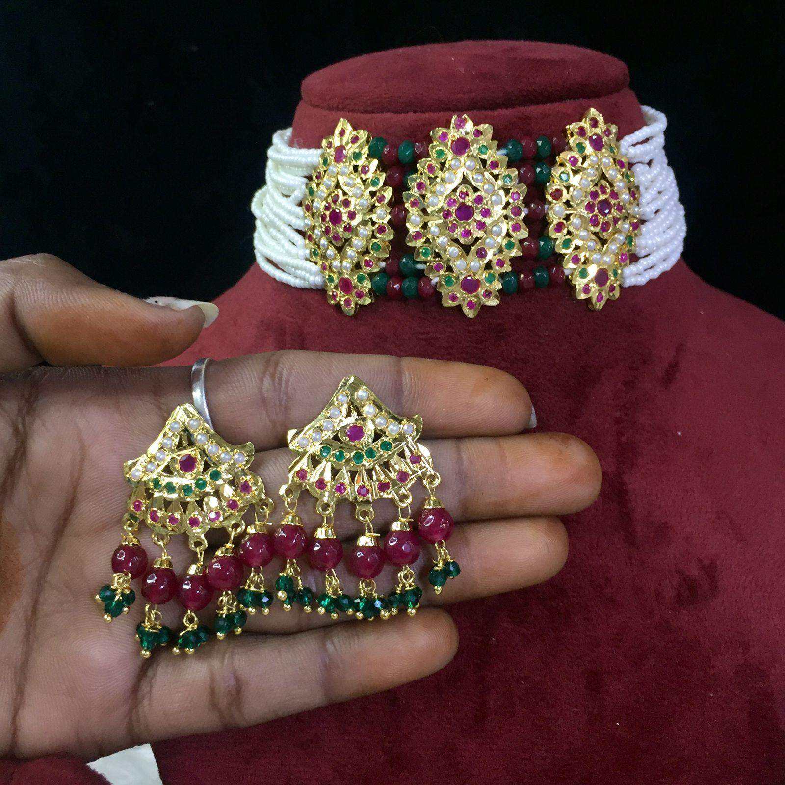 Jadau Necklace set 294719 - Vijay & Sons