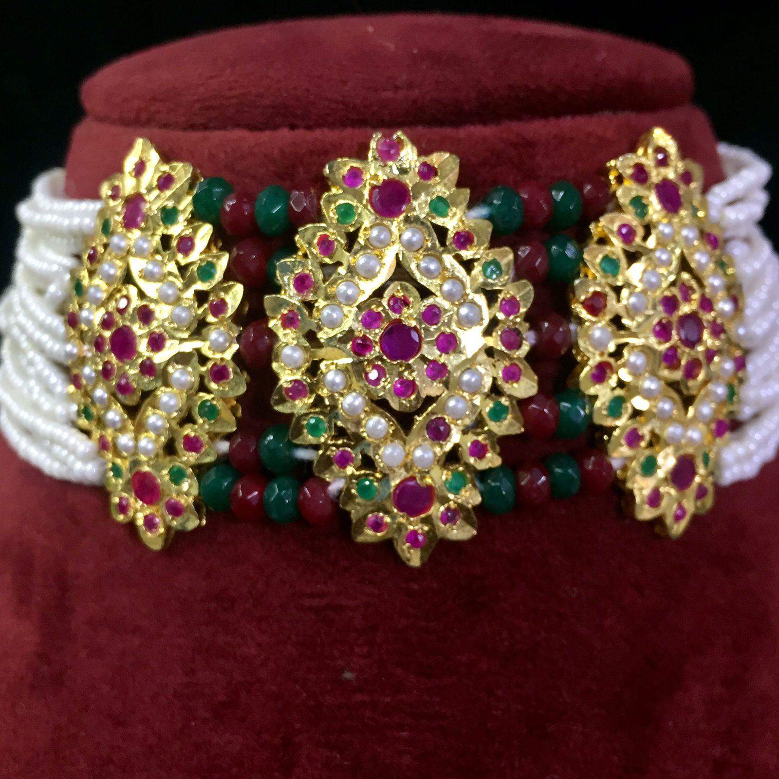 Jadau Necklace set 294719 - Vijay & Sons
