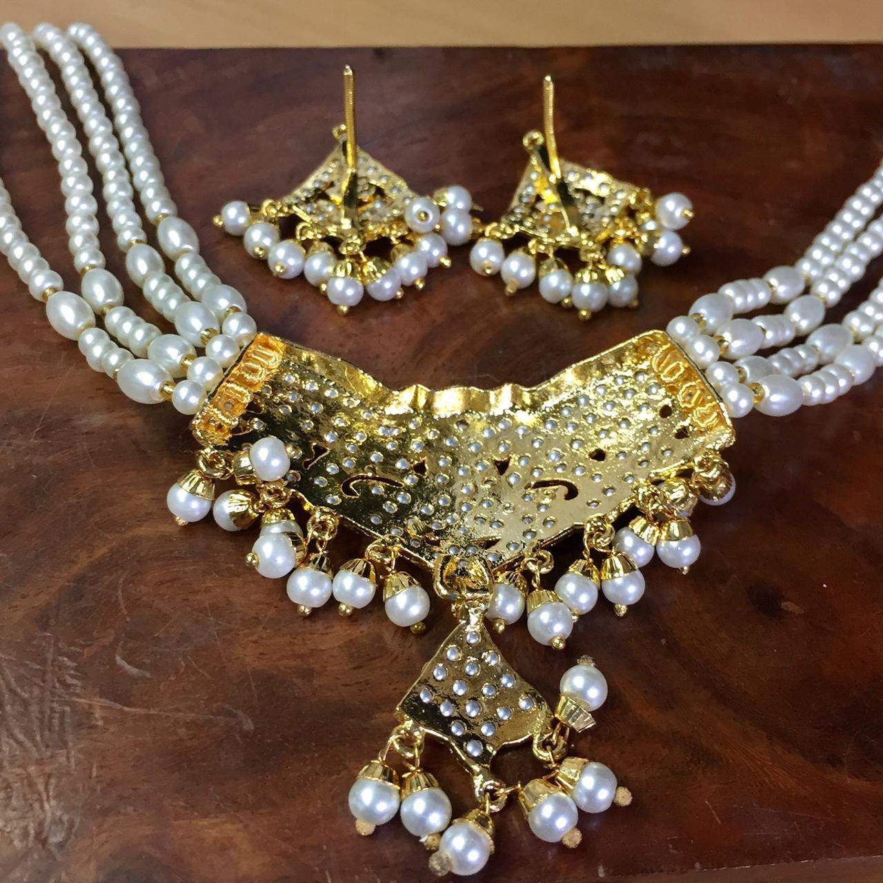 Jadau Necklace set 9998806 - Vijay & Sons