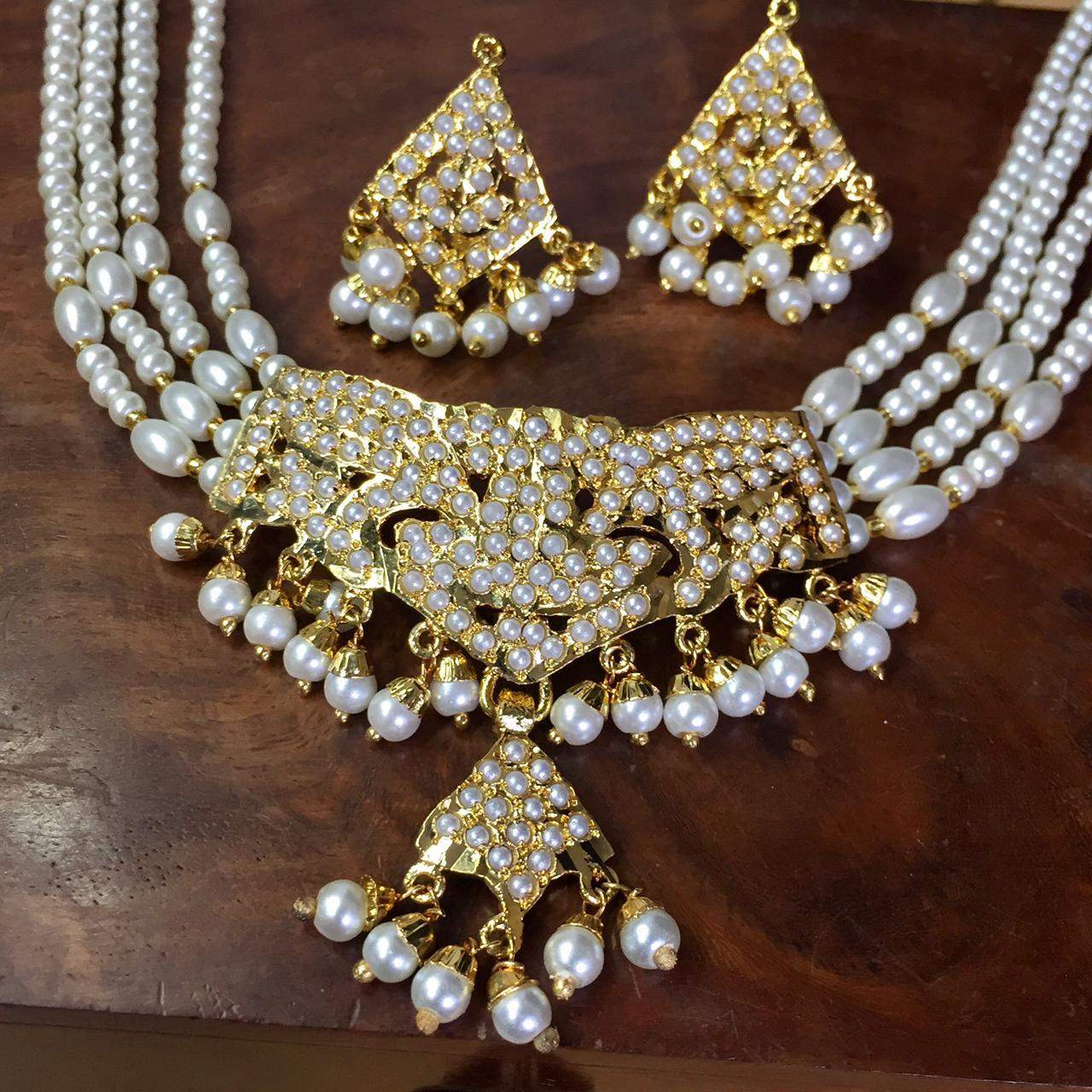 Jadau Necklace set 9998806 - Vijay & Sons