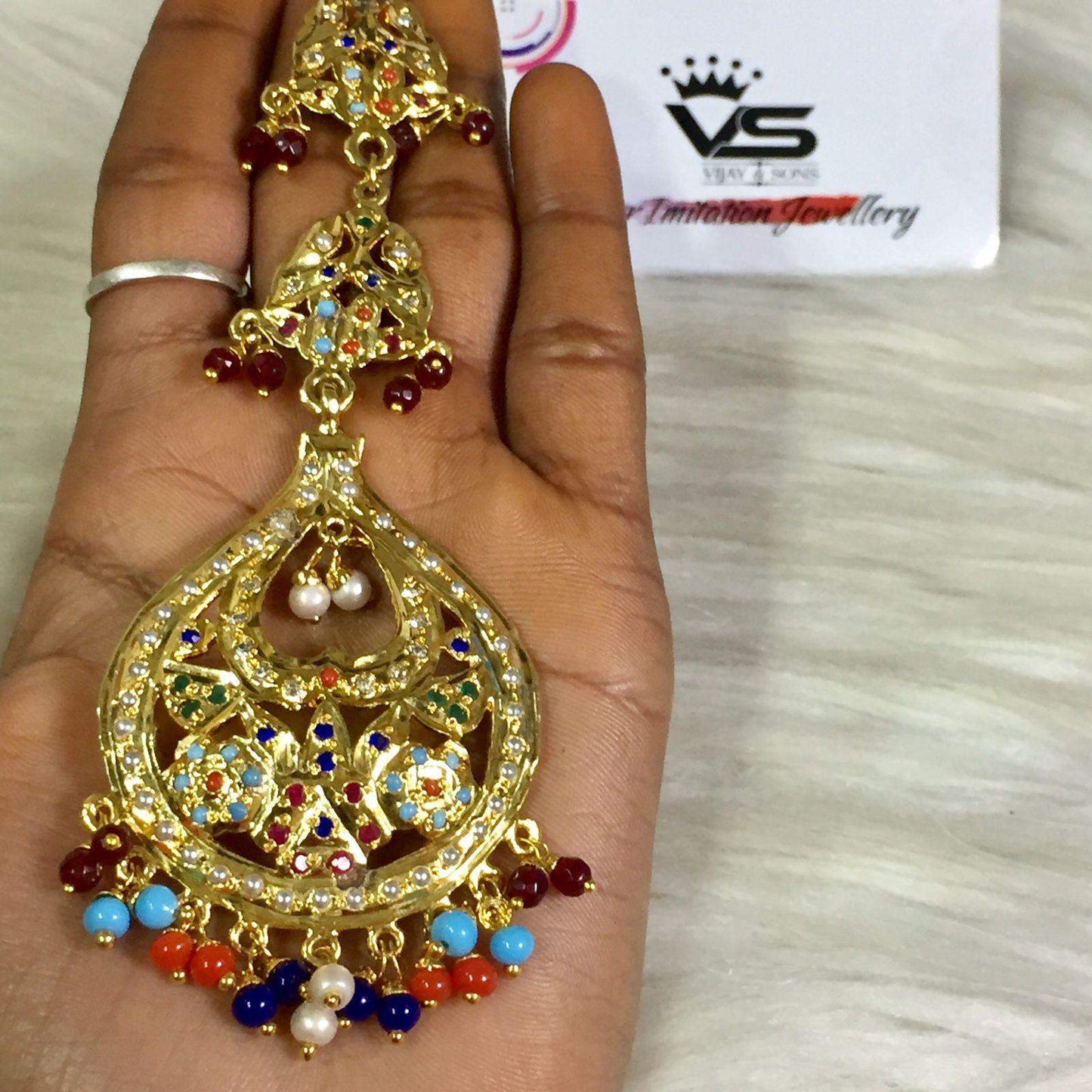 Jadau Maang Tikka 354456 - Vijay & Sons