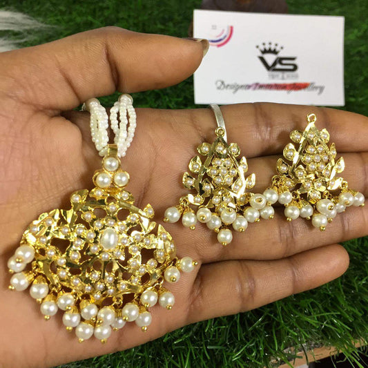 Jadau pendant set 805236 - Vijay & Sons