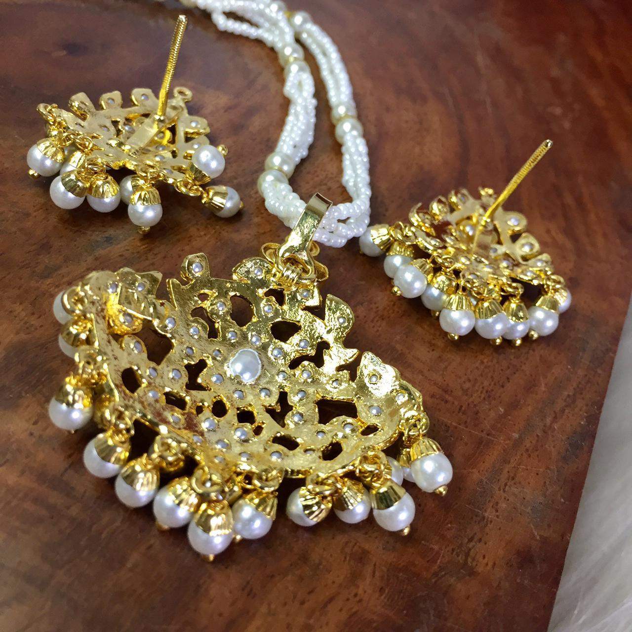 Jadau pendant set 805236 - Vijay & Sons