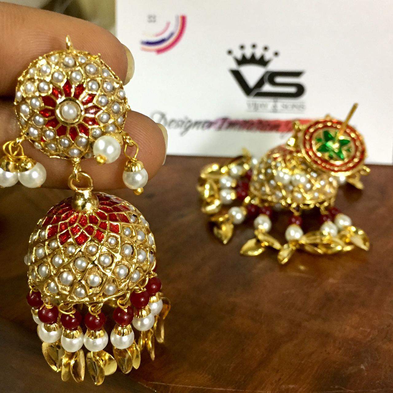 Jadau Earrings 466467 - Vijay & Sons
