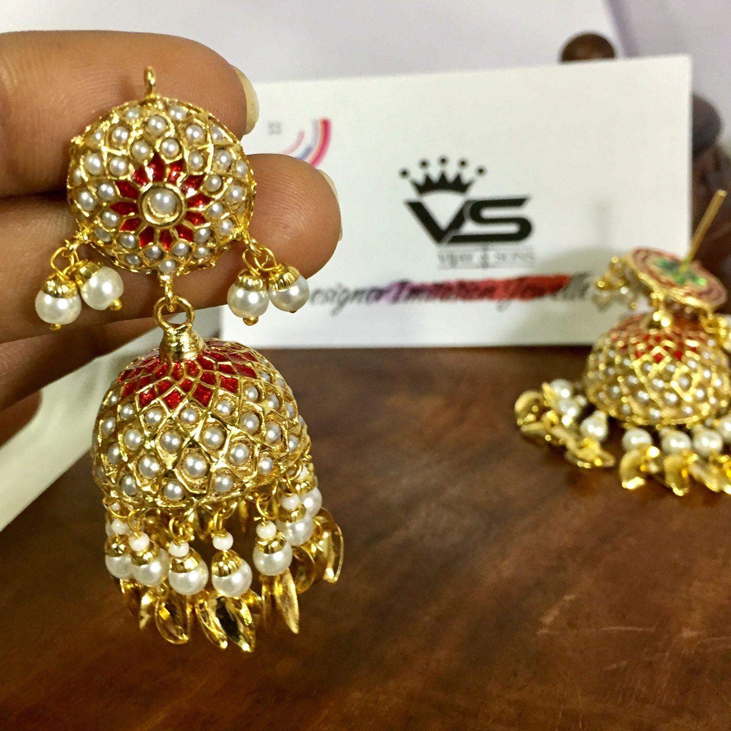 Jadau Earrings 354356 - Vijay & Sons