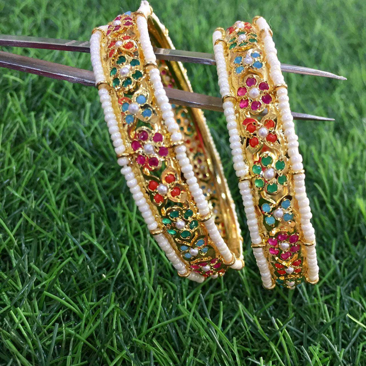 Jadau Bangles 464577 - Vijay & Sons