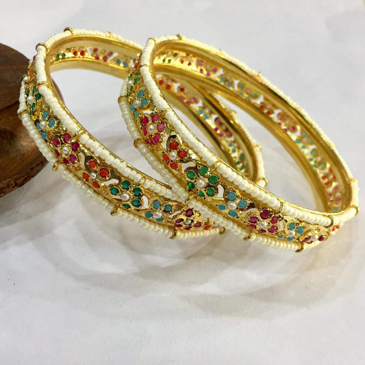 Jadau Bangles 464577 - Vijay & Sons