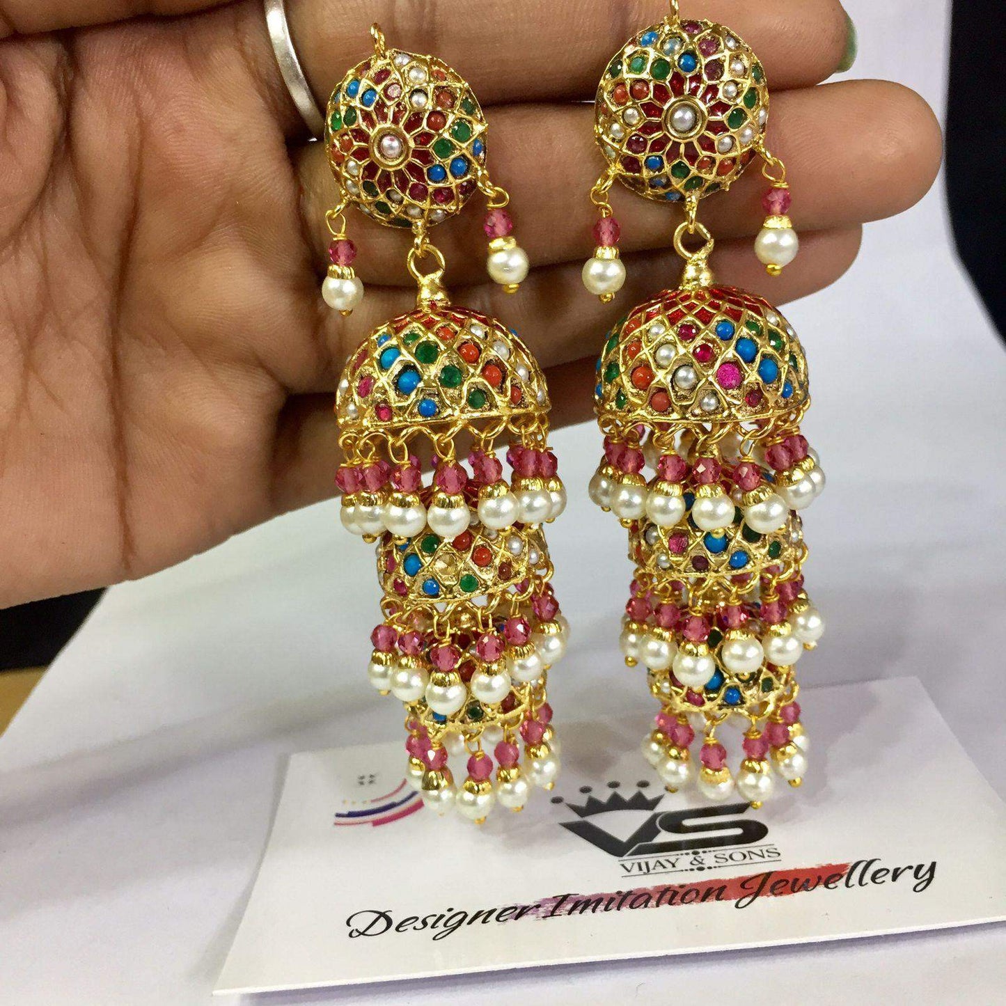 Jadau earrings 455335 - Vijay & Sons