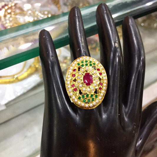 Jadau ring 445435 - Vijay & Sons