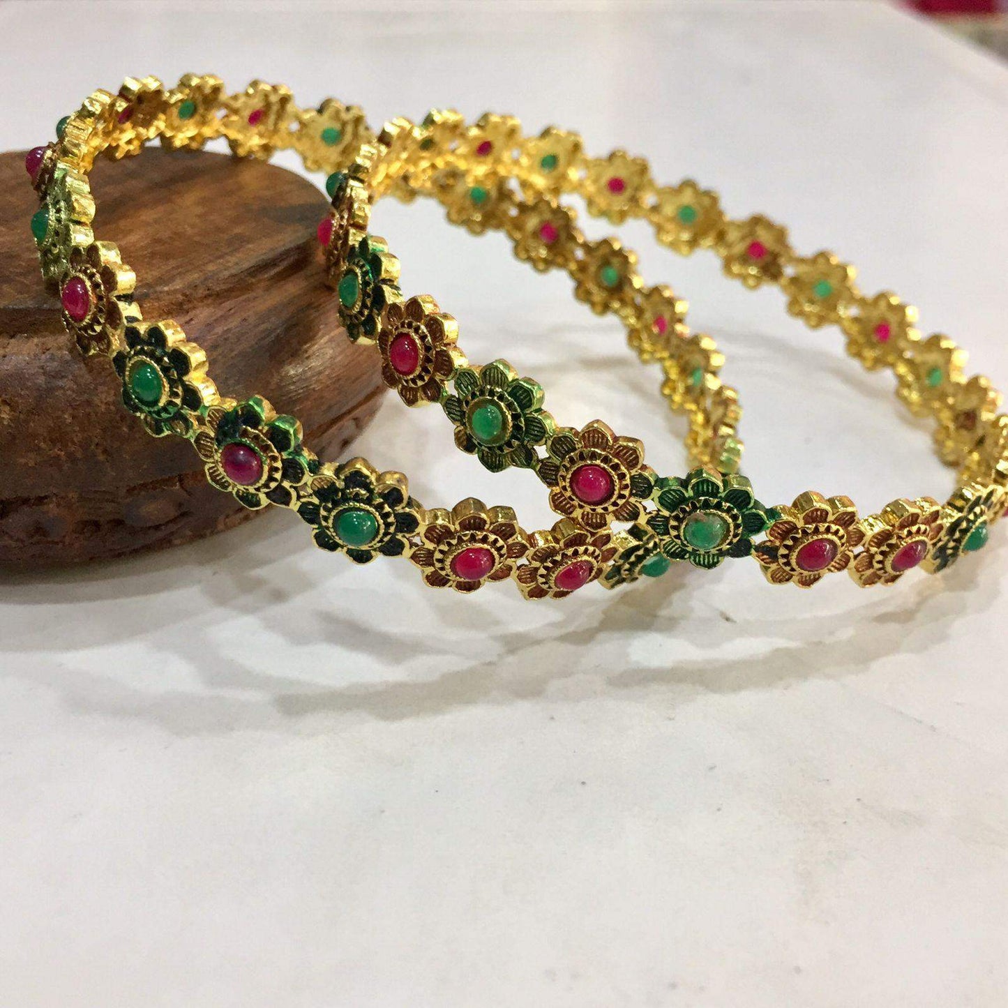 designer gold plated bangles - Vijay & Sons