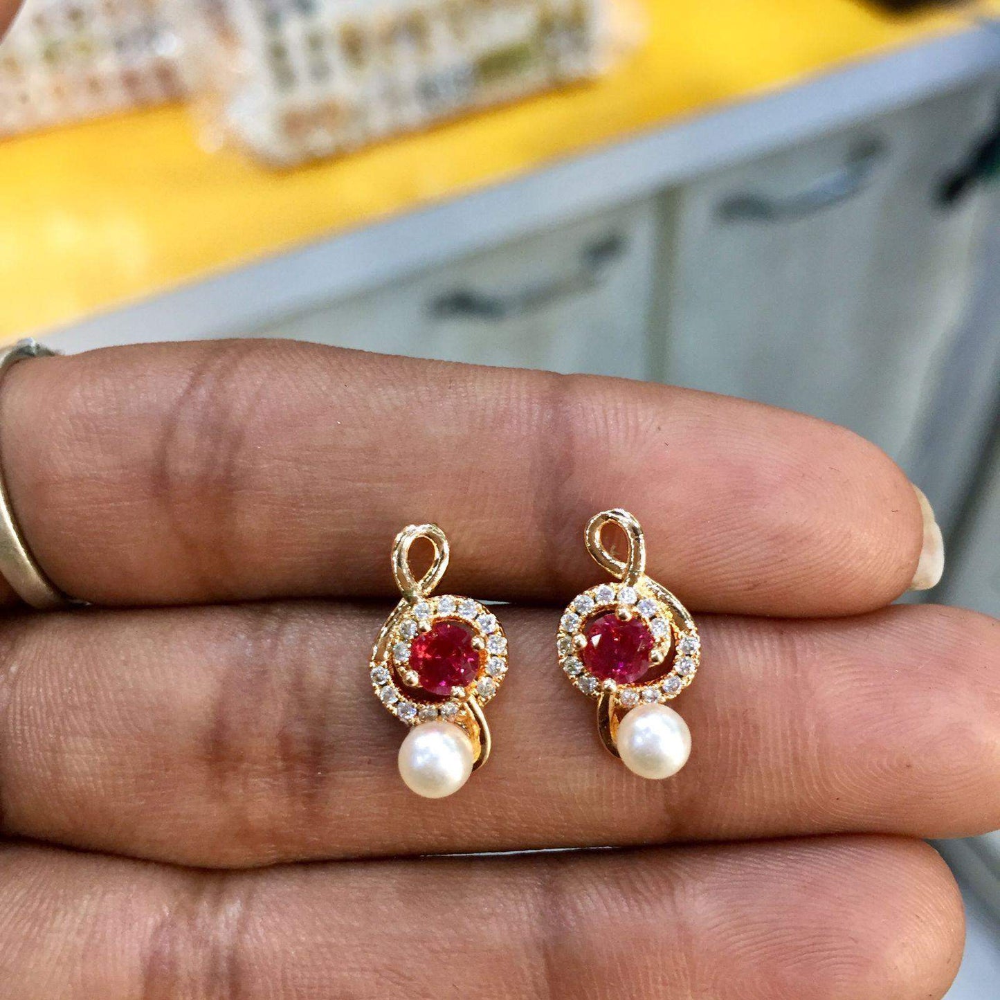 Zircon Earrings 465466 - Vijay & Sons