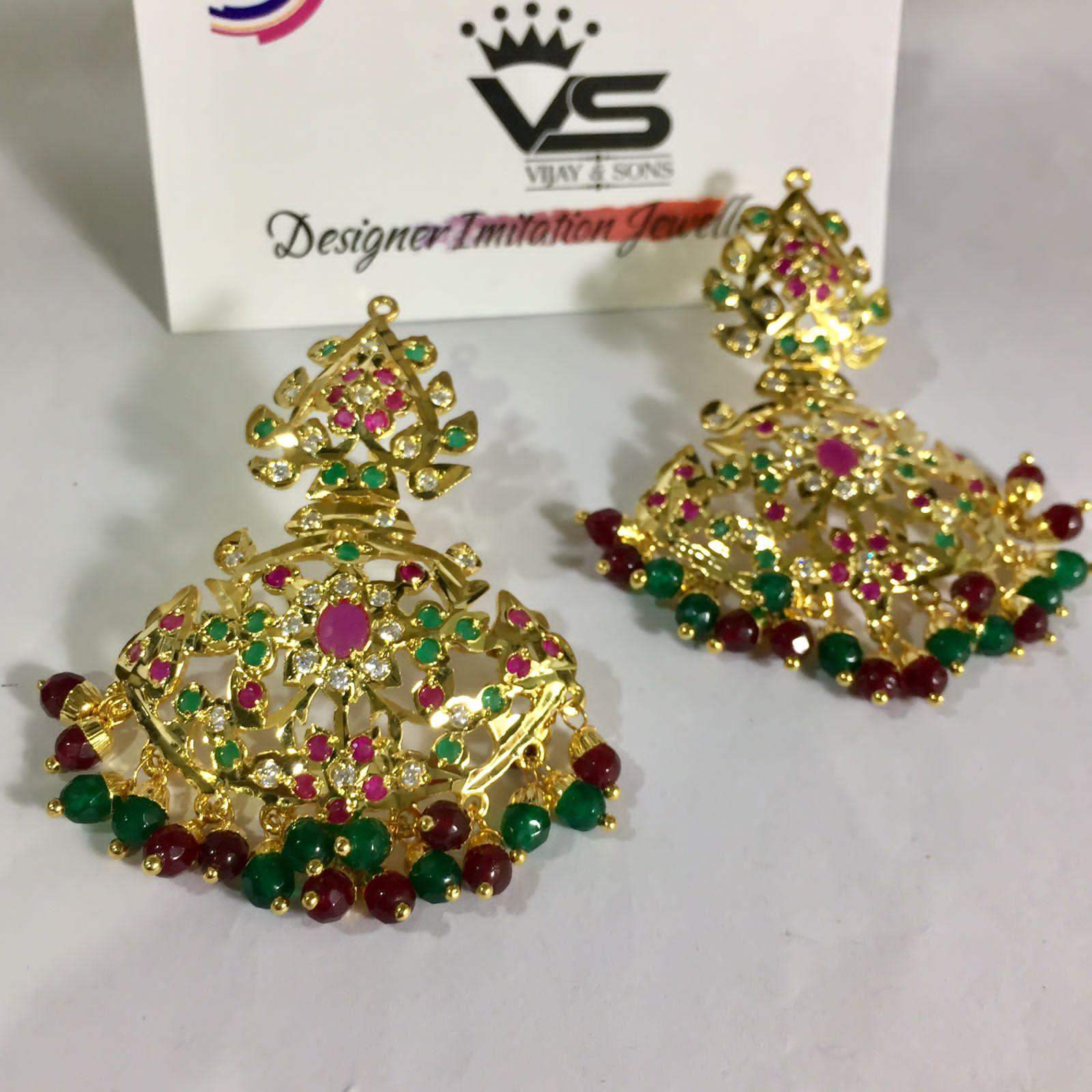 Jadau Earrings 15454 - Vijay & Sons
