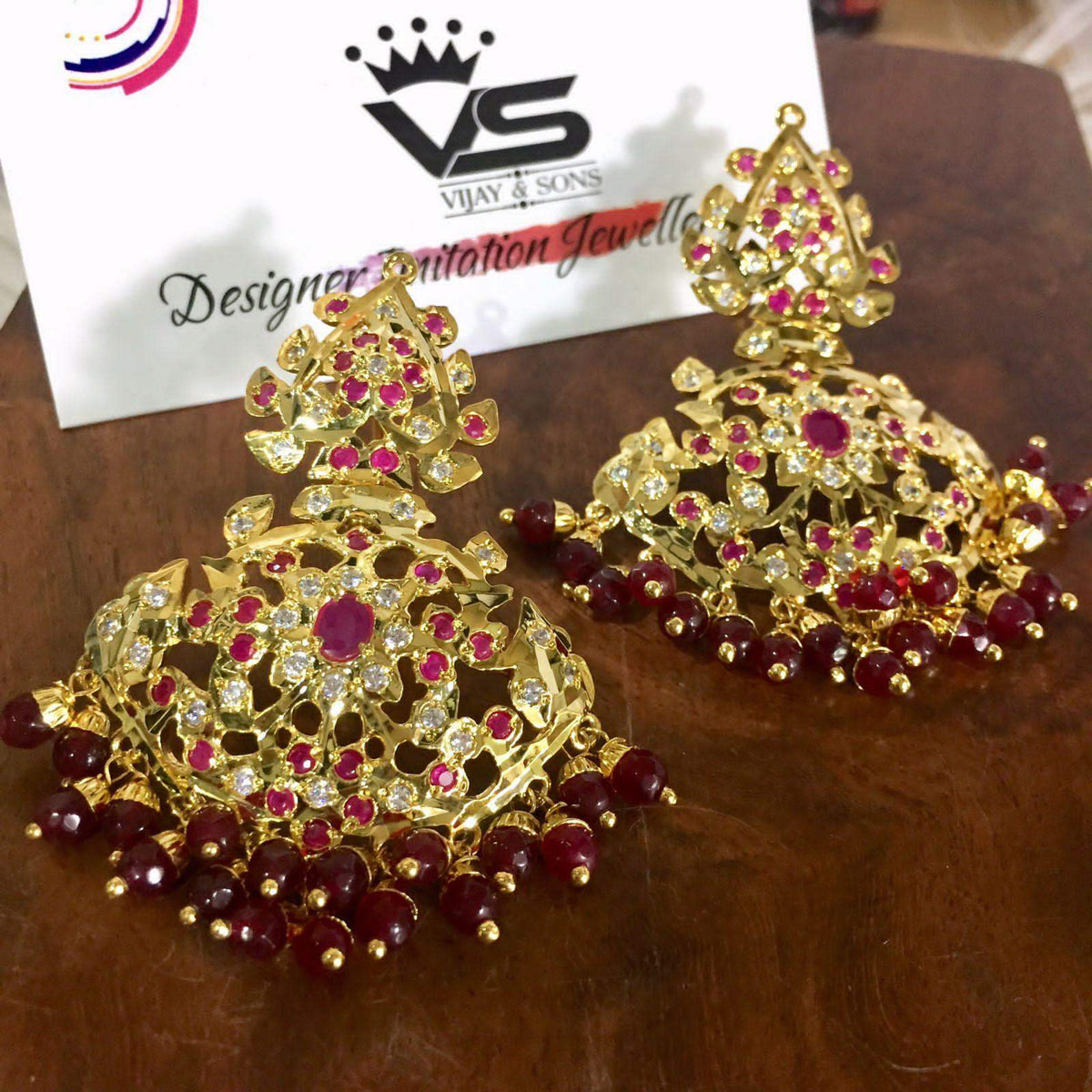 Jadau Earrings 46978 - Vijay & Sons