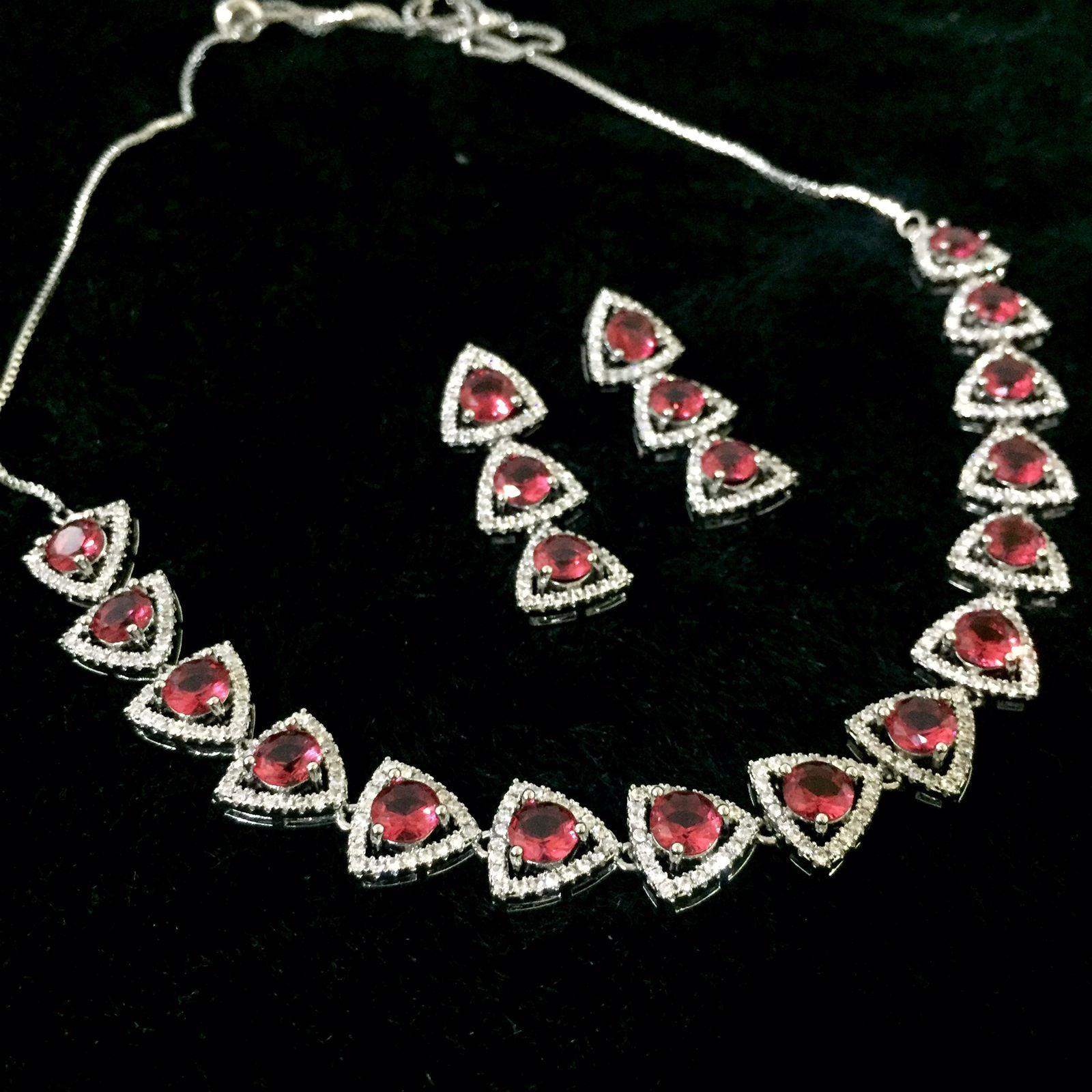 Zircon Necklace Sets 587578 - Vijay & Sons