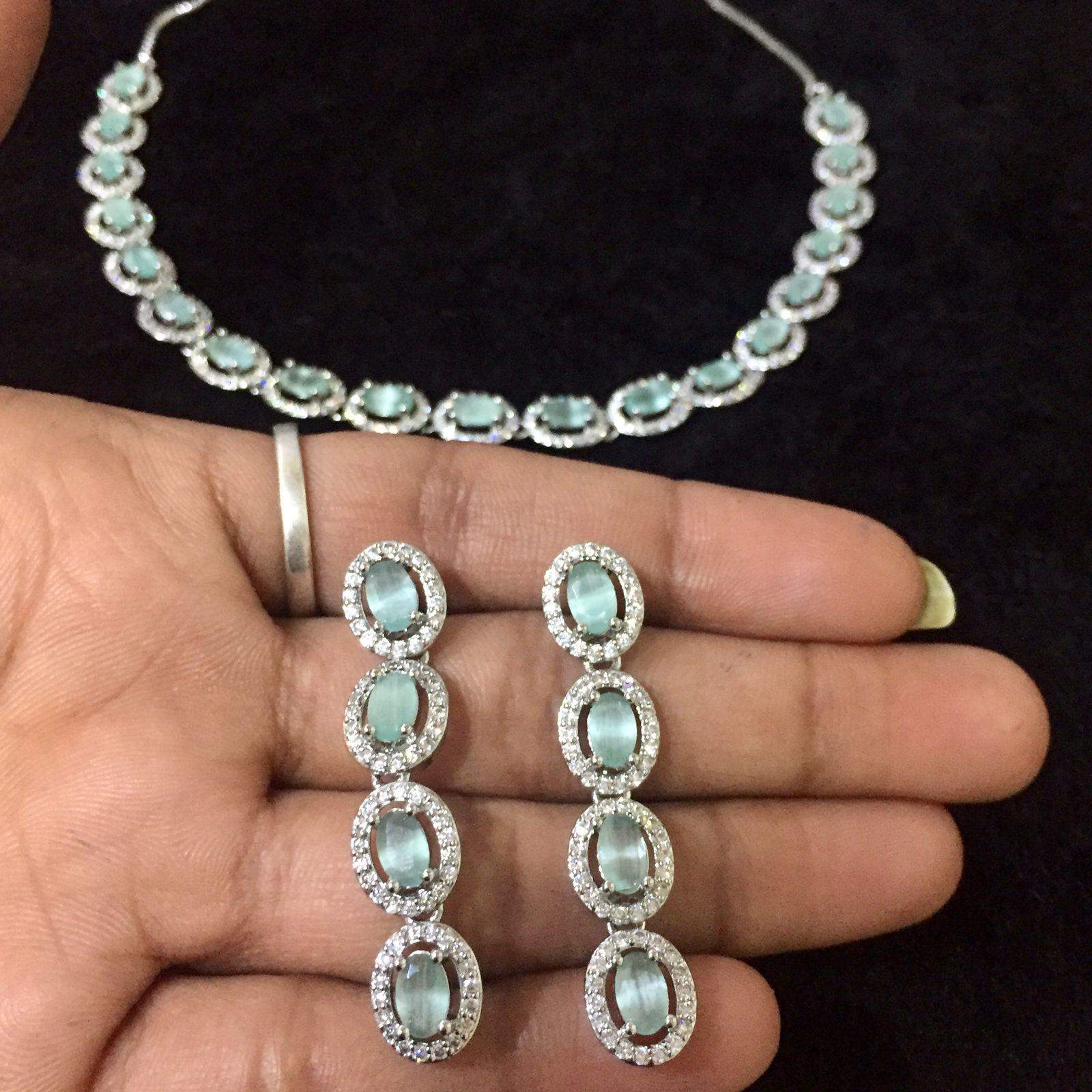 Zircon Necklace Sets 57678 - Vijay & Sons