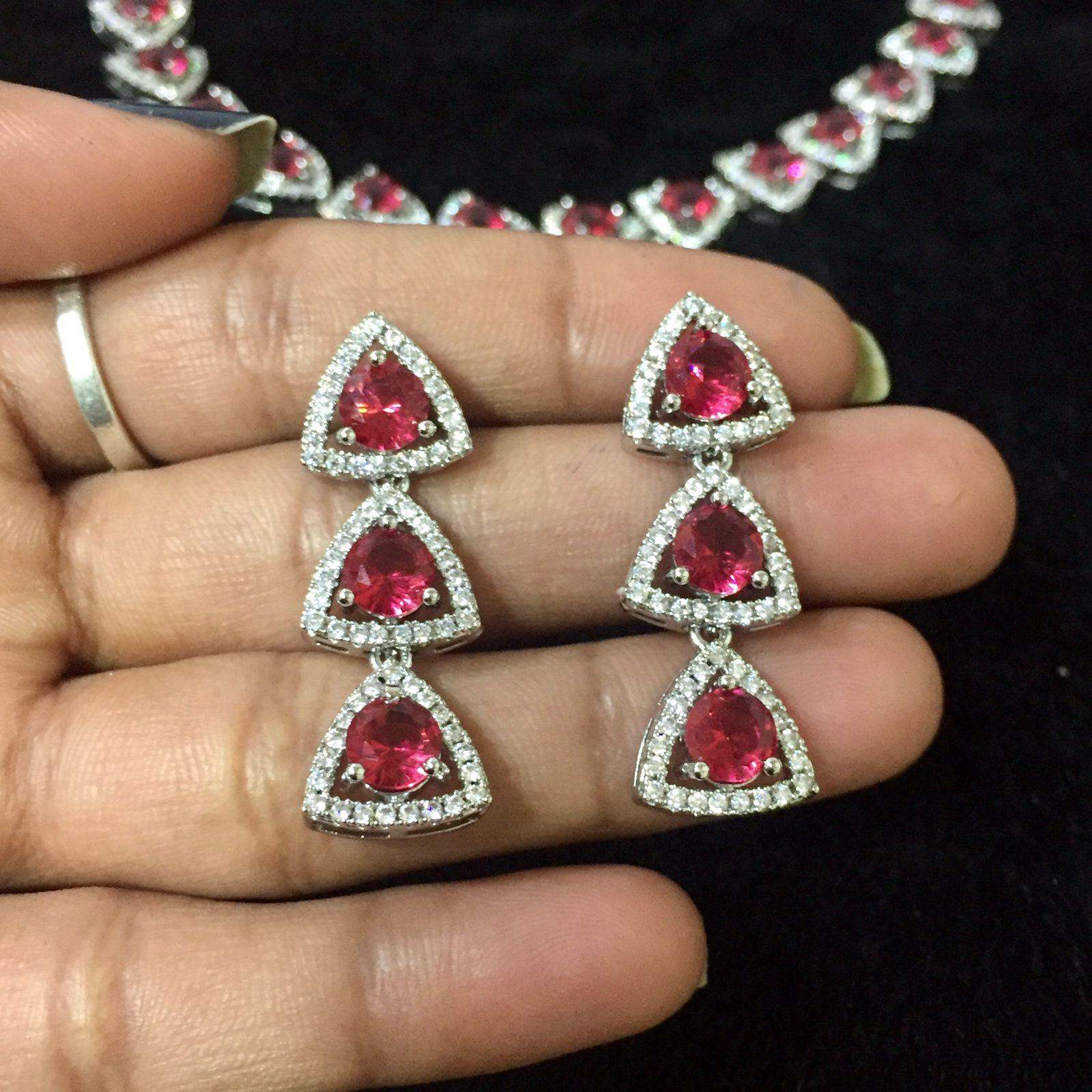 Zircon Necklace Sets 587578 - Vijay & Sons