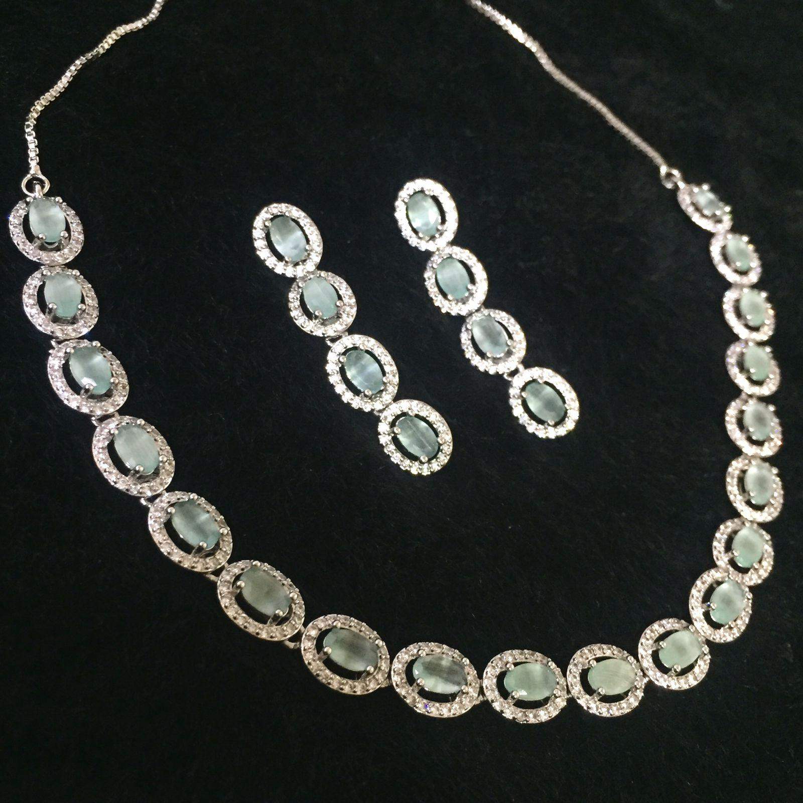Zircon Necklace Sets 57678 - Vijay & Sons