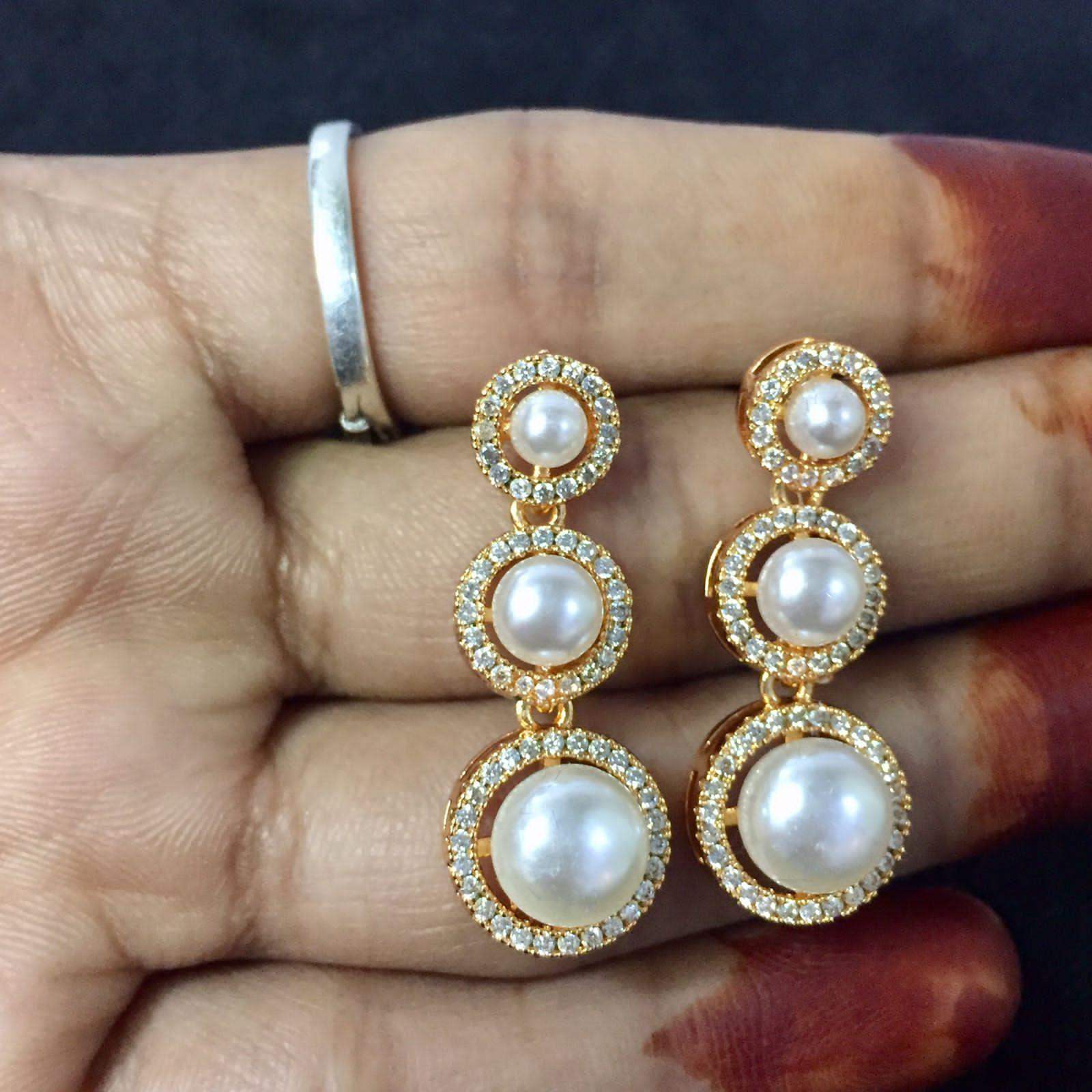 Zircon Earrings 456545 - Vijay & Sons