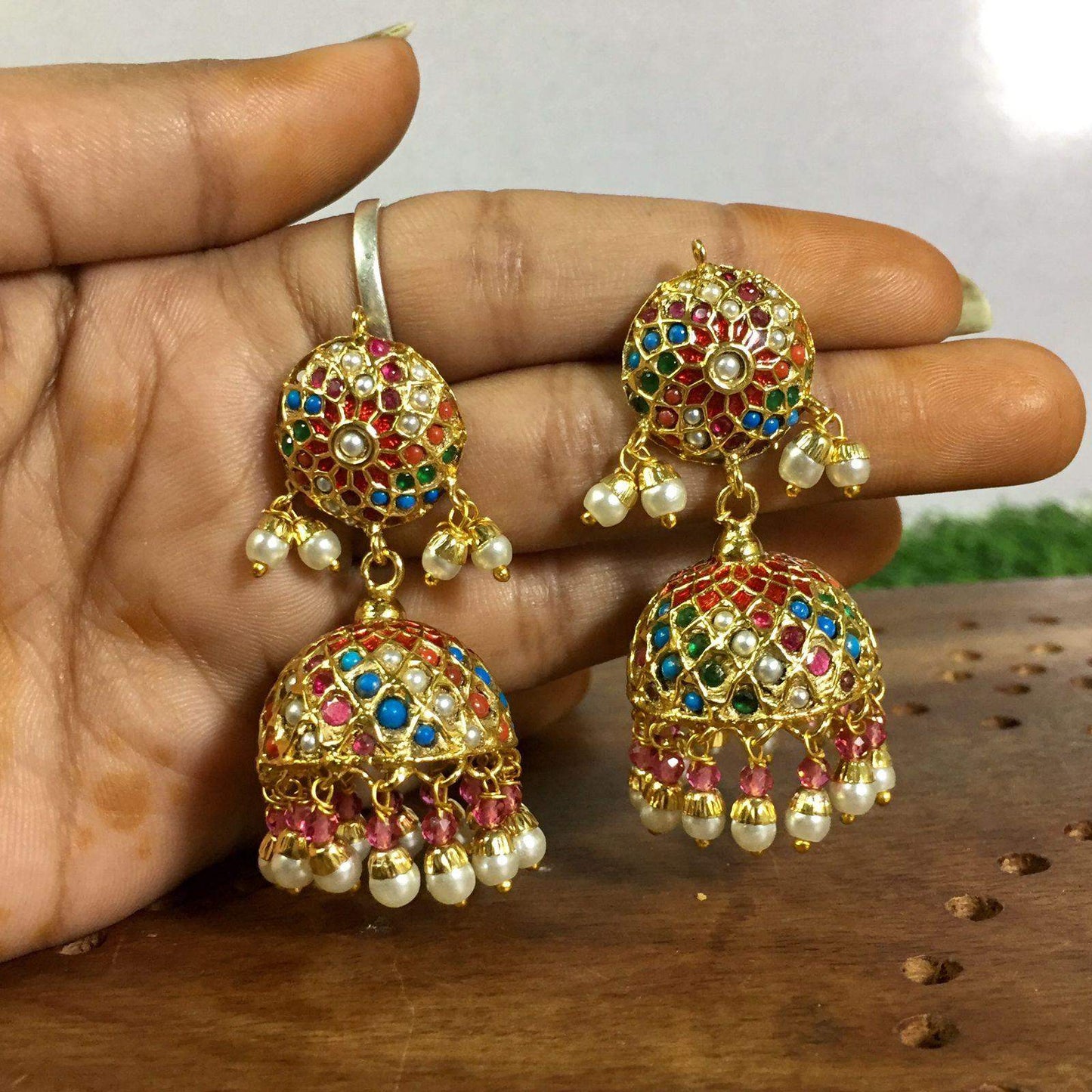 Jadau Earrings 354457 - Vijay & Sons