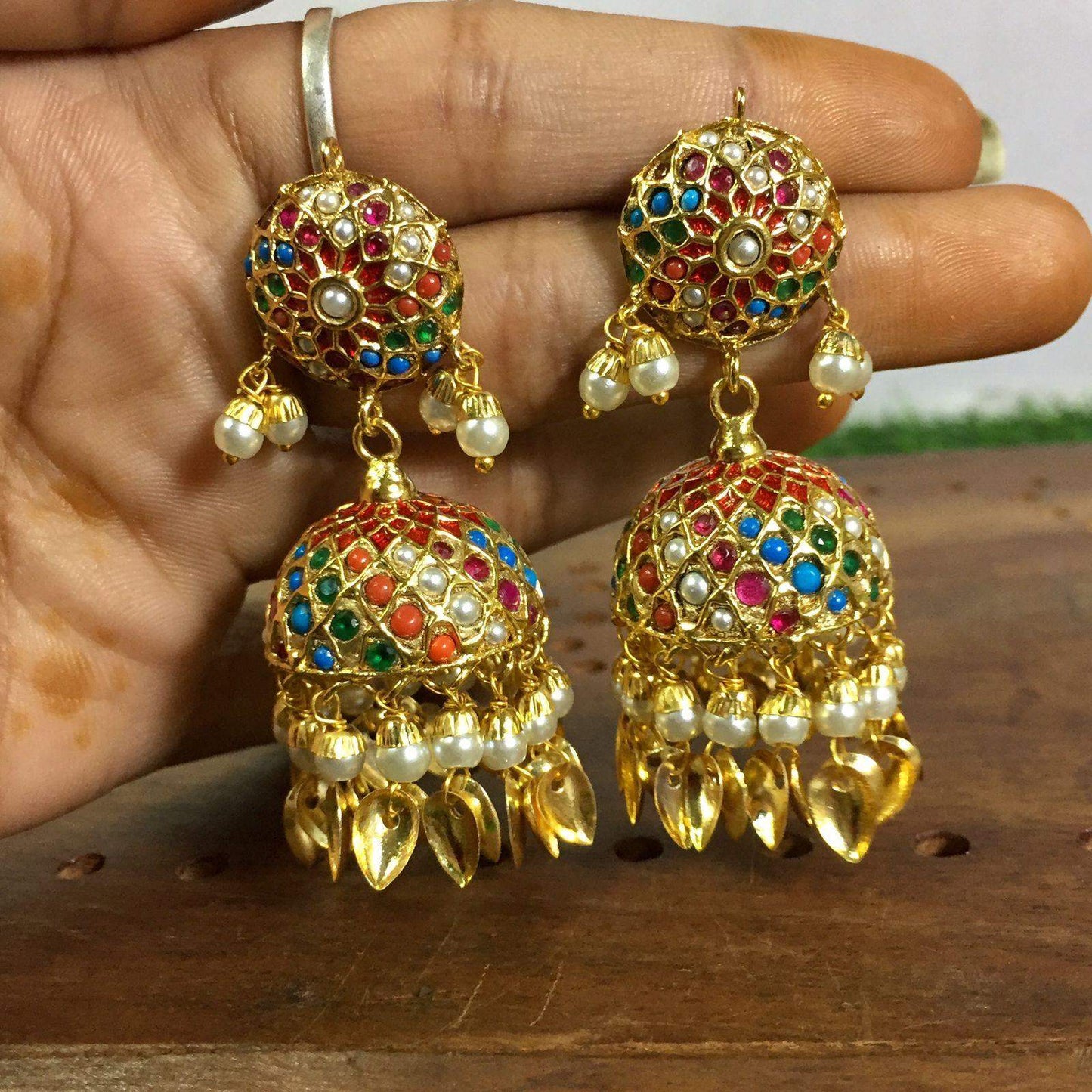 Jadau Earrings 354356 - Vijay & Sons