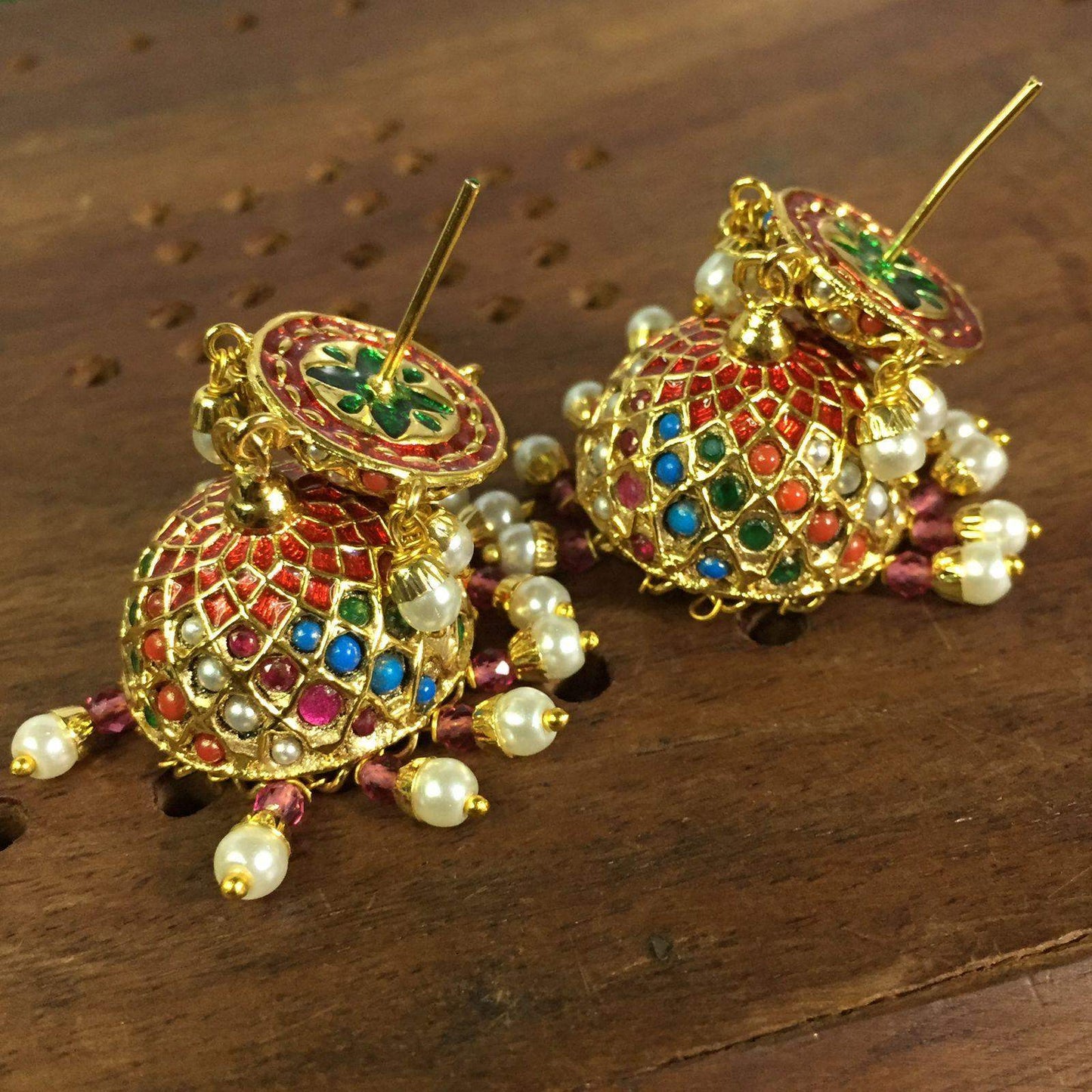 Jadau Earrings 354457 - Vijay & Sons